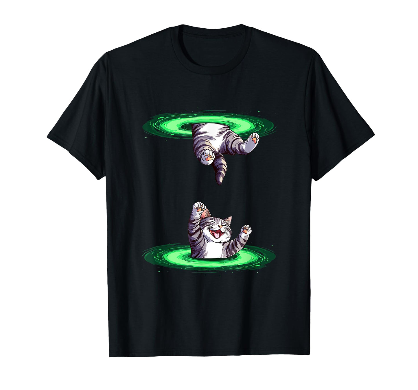 Funny Fiction Cat with Portal for Boys and Girls T-Shirt