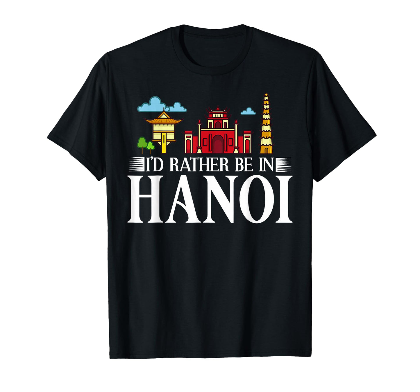 Hanoi Vietnam City Skyline Map Travel T-Shirt