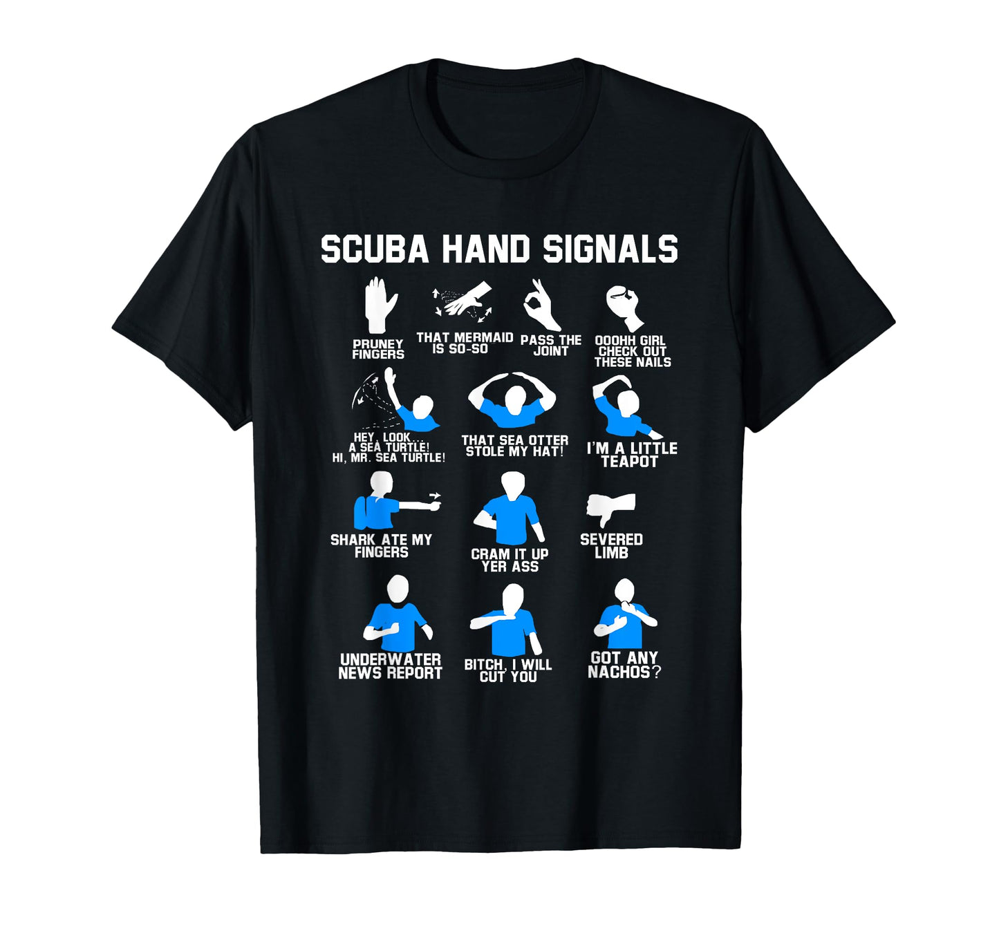 Distressed Scuba Diving Speerfischen Freitauchen Diving Hand Sign Diver T-Shirt