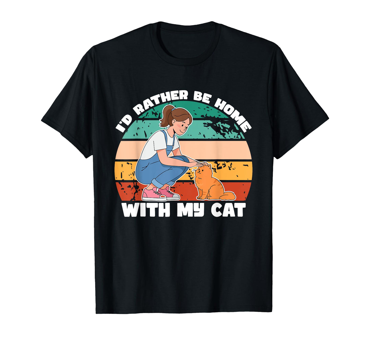 Home with My Cat, Cat Moms Club, Feline Moms Apparel T-Shirt