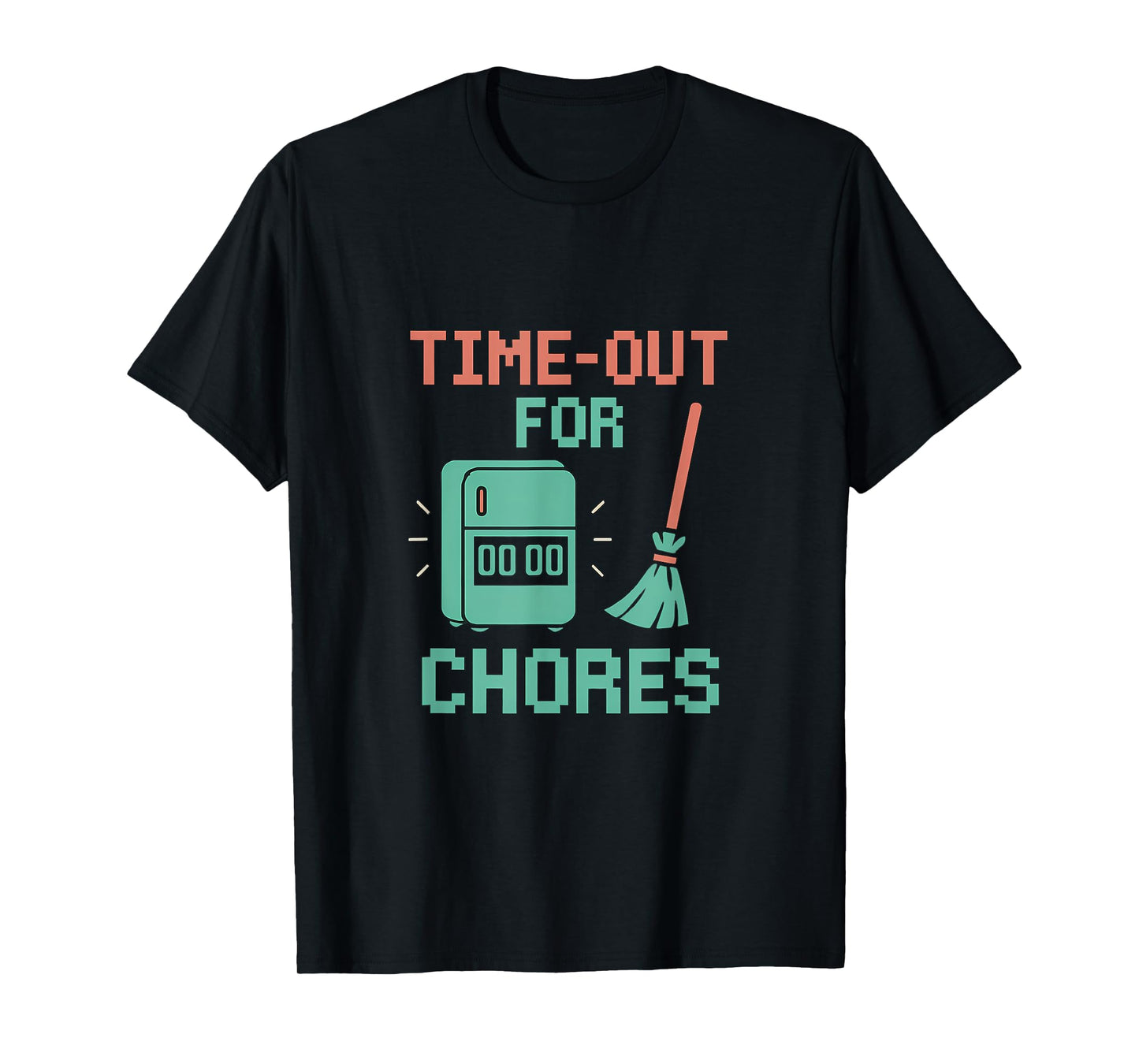 Time-Out for Chores Retro Arcade Pixel Family T-Shirt