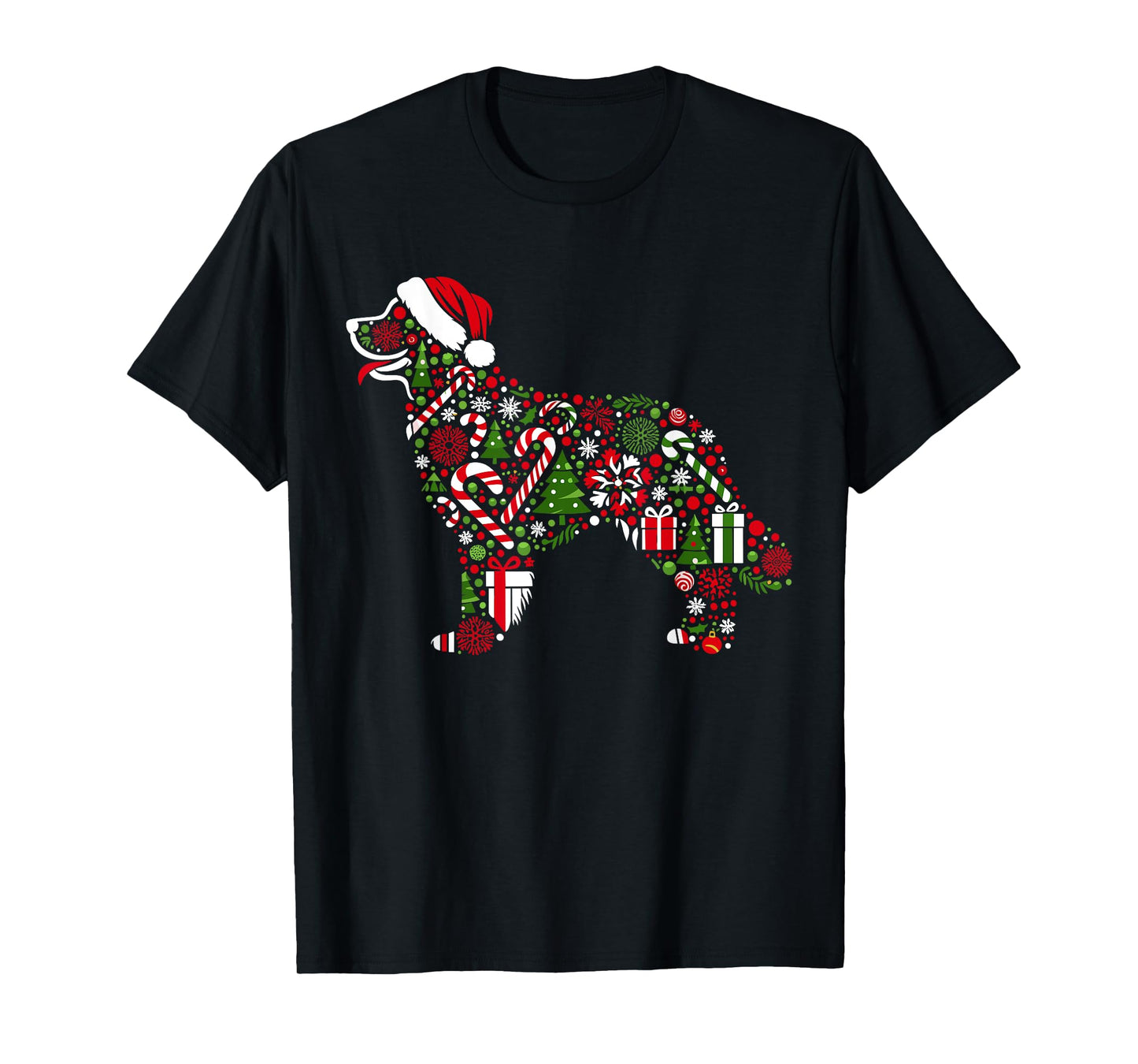 Christmas Tree Candy Golden Retriever Santa Christmas Kids T-Shirt