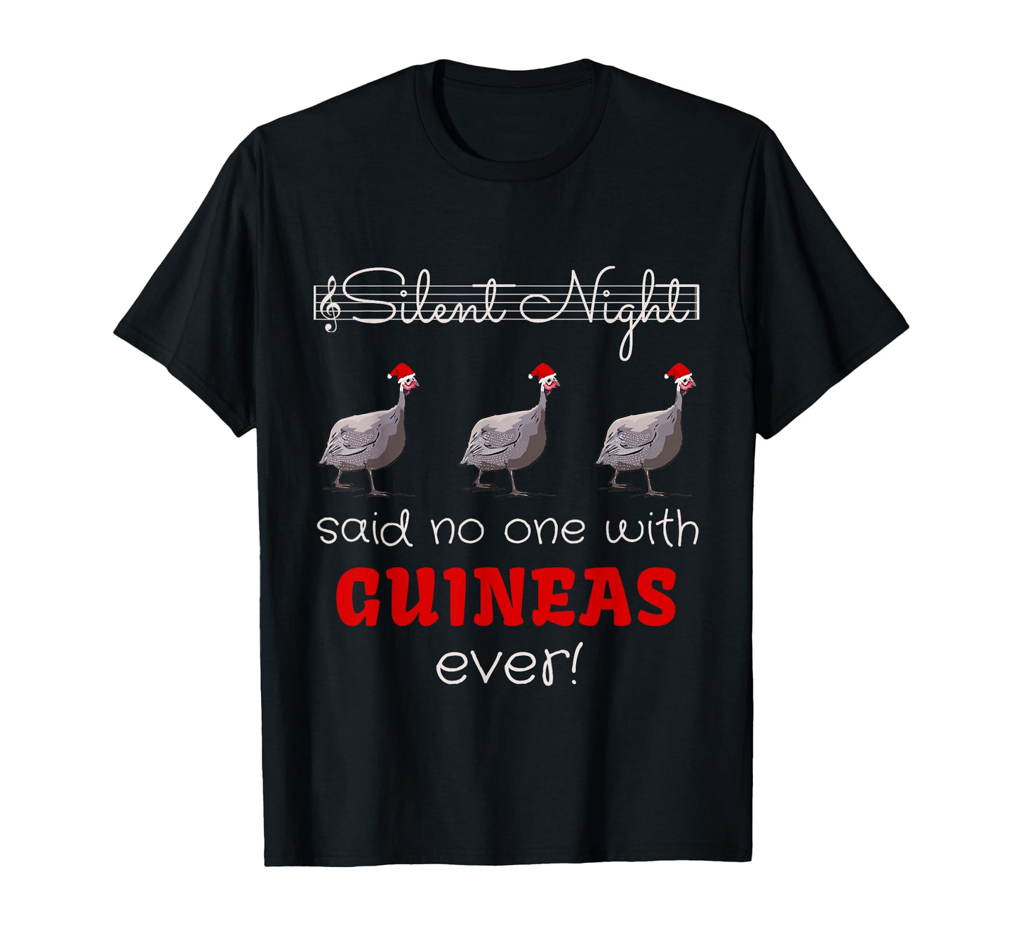 Funny Christmas Guinea Hen Fowl Guineafowl Farm Holiday T-Shirt