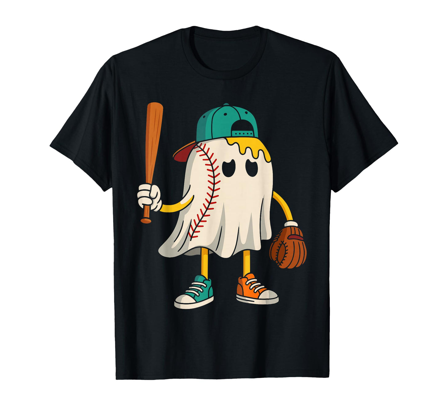 Funny Halloween Shirts for Boys, Drippy Ice Cream Ghost T-Shirt