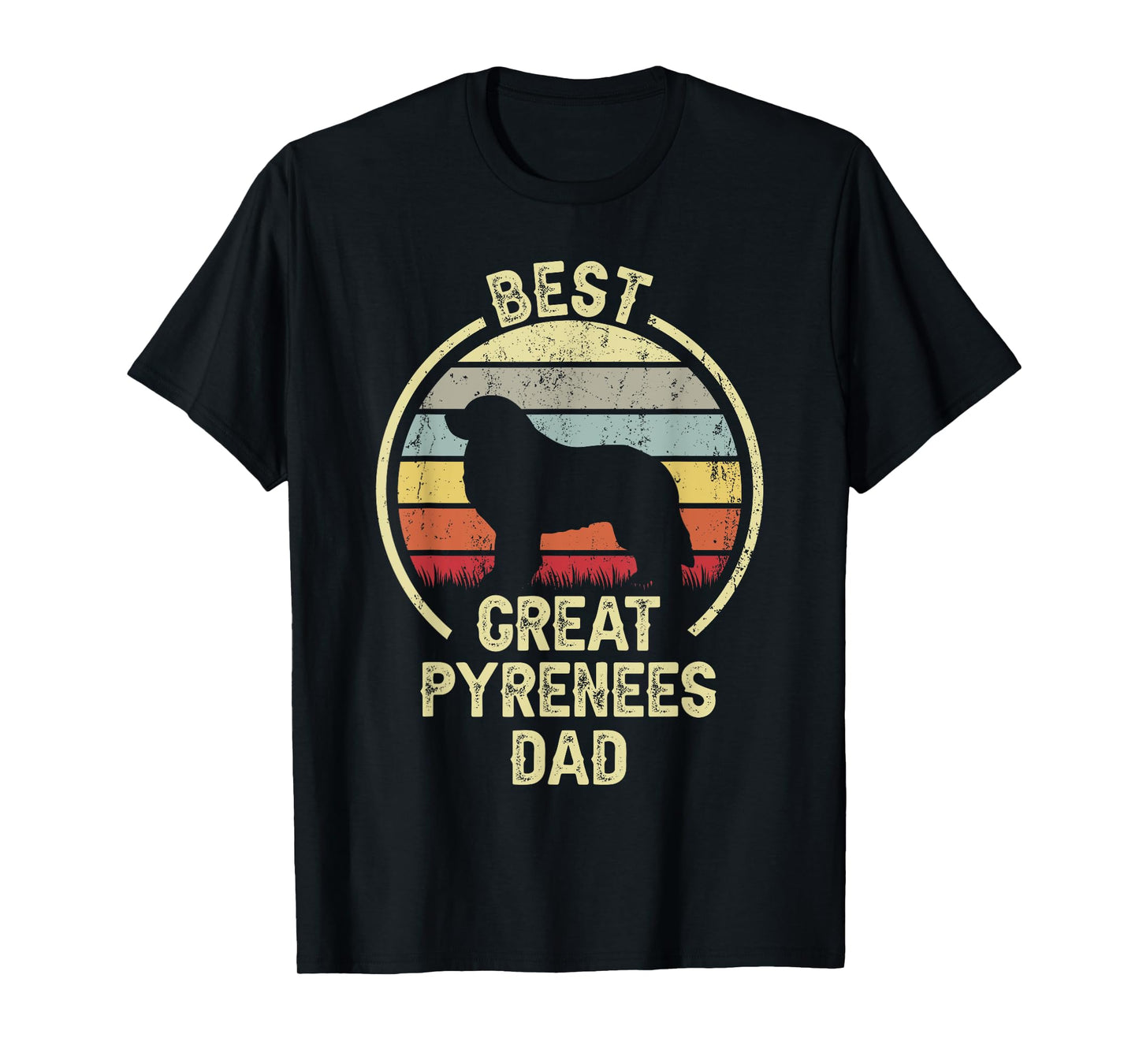 Best Dog Father Dad - Vintage Great Pyrenees T-Shirt