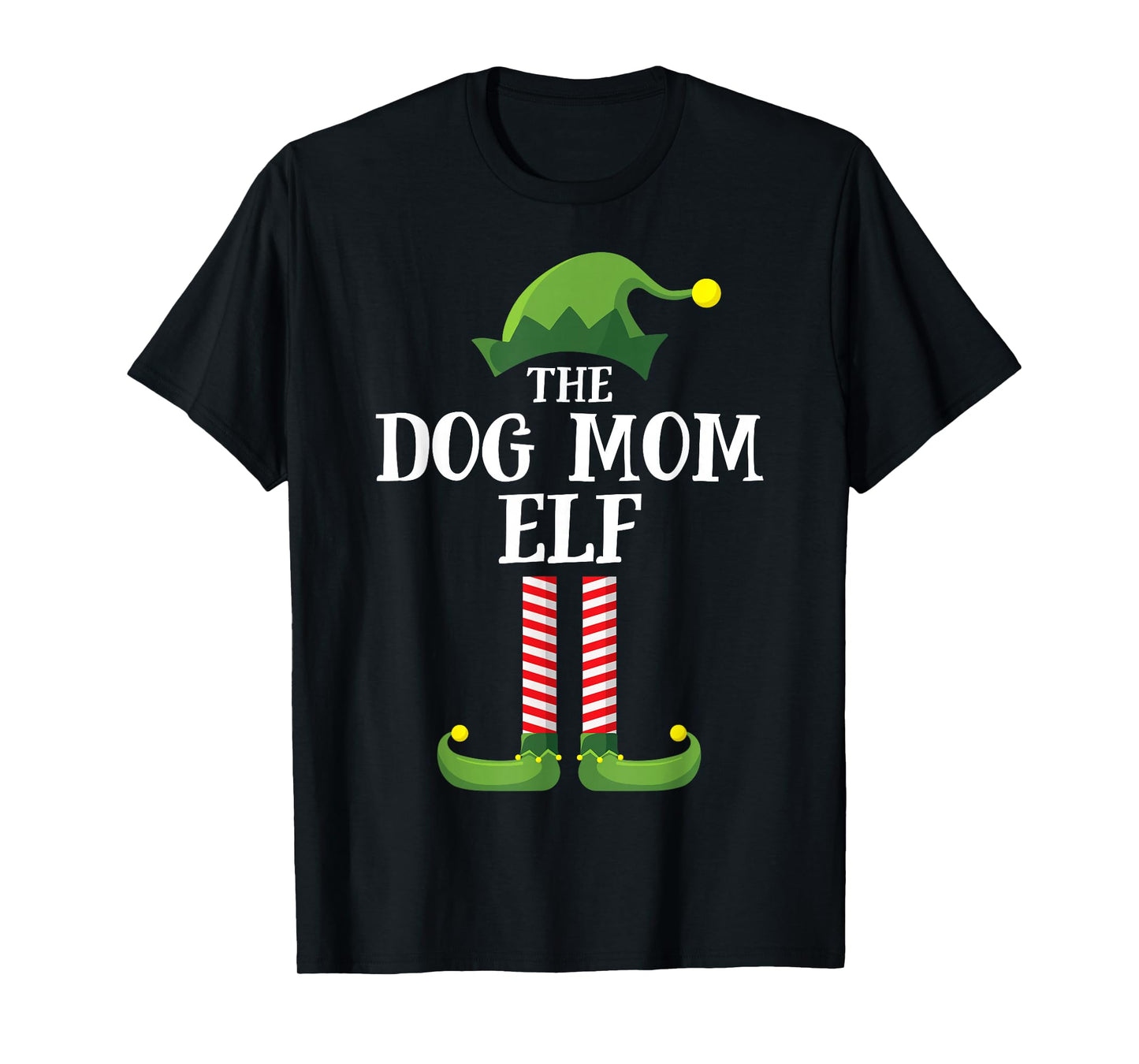 Dog Mom Elf Matching Family Group Christmas Party Pyjamas T-Shirt