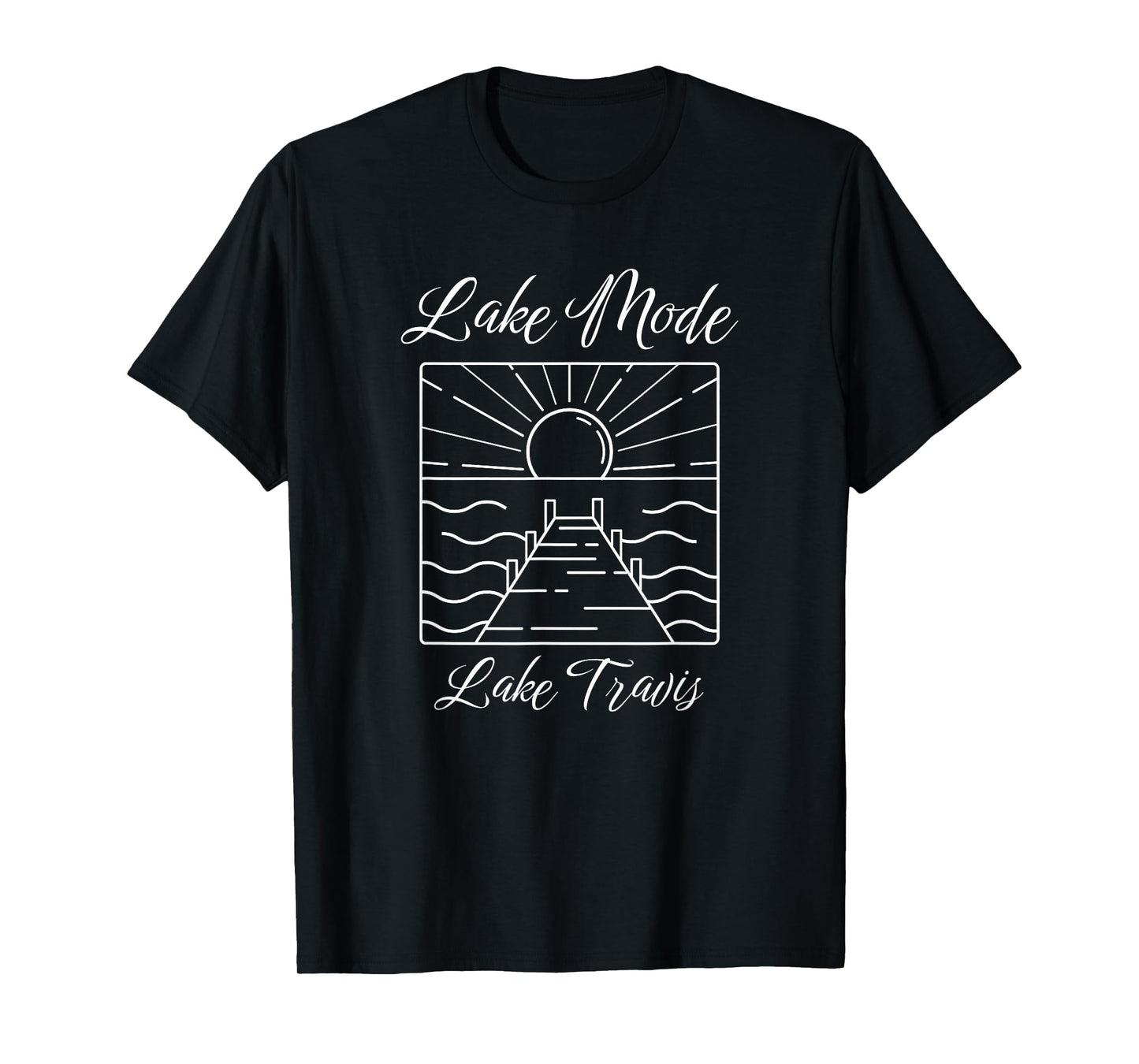 Lake Mode Lake Travis Sunset Dock Outdoors T-Shirt