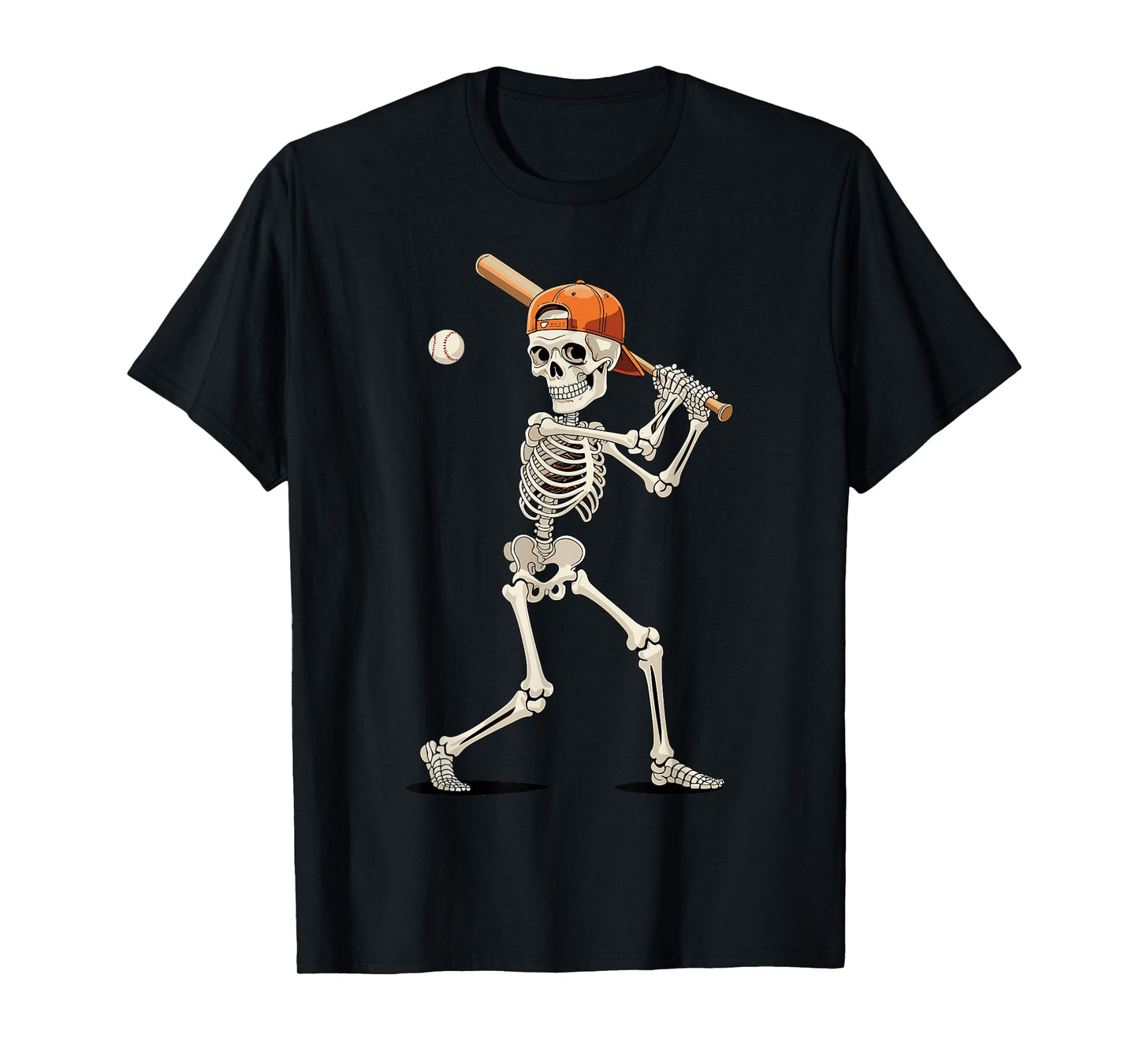 Skeleton Baseball Halloween Costume Funny Men Boys Kids T-Shirt