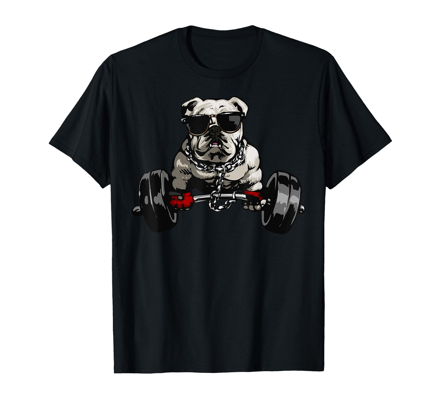 Muscle Bulldog Dog Deadlifting Gym Tee Weightlifting Workout T-Shirt for Men Women