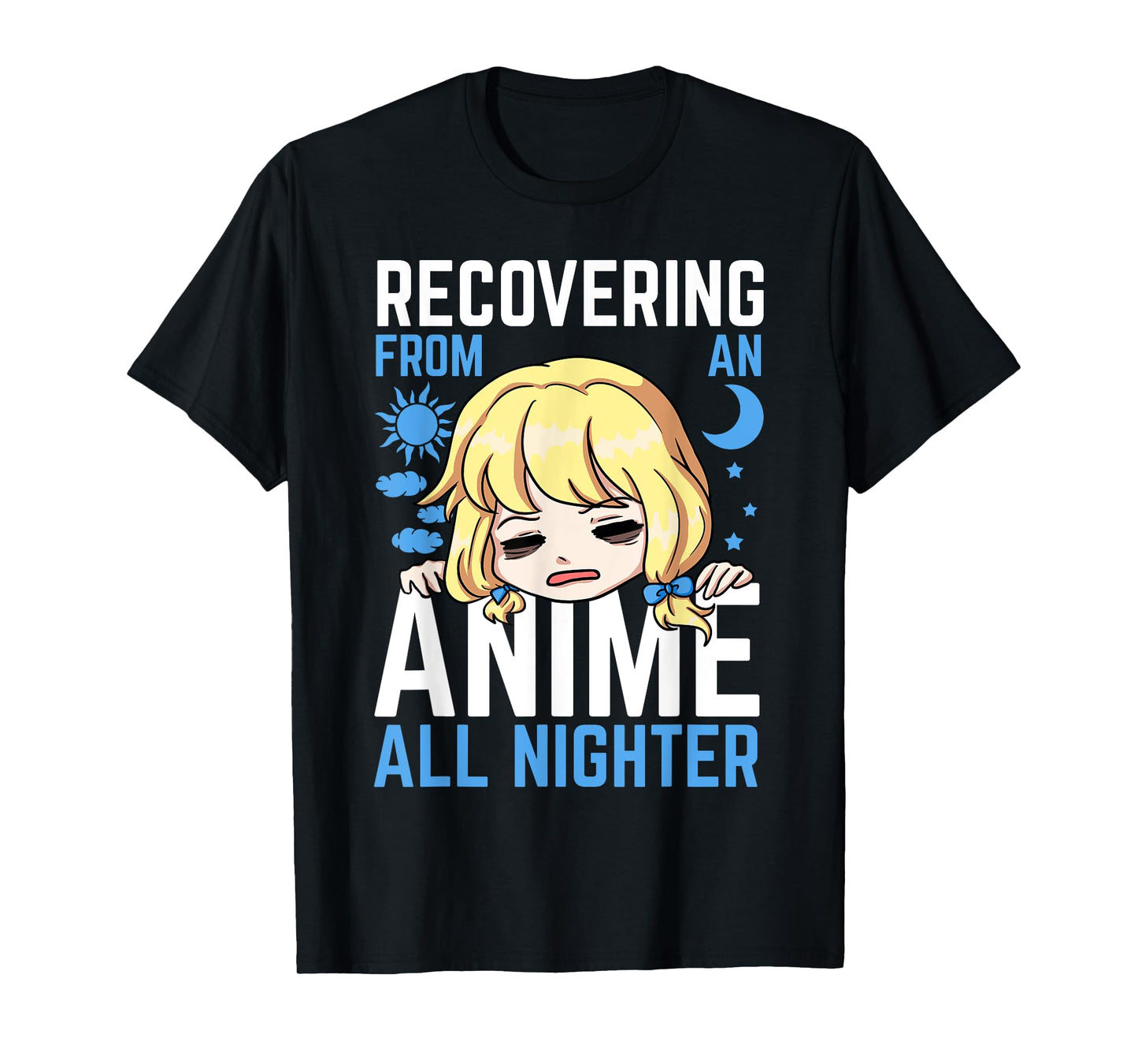 Anime All Nighter Japanese Manga Sun Series Moon Cloud Star T-Shirt