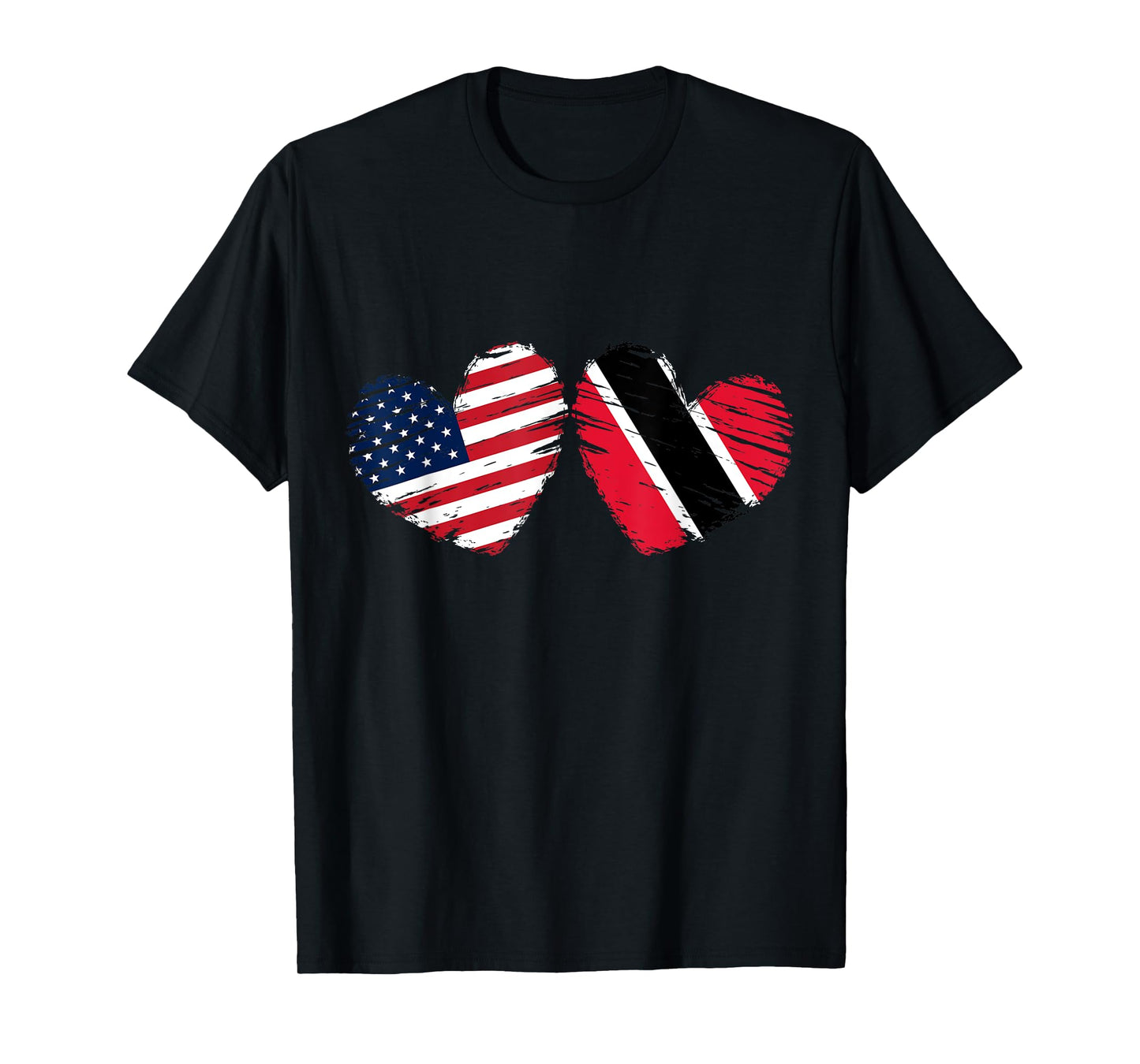 USA Trinidad and Tobago Flag Heart Trinbagonian American T-Shirt
