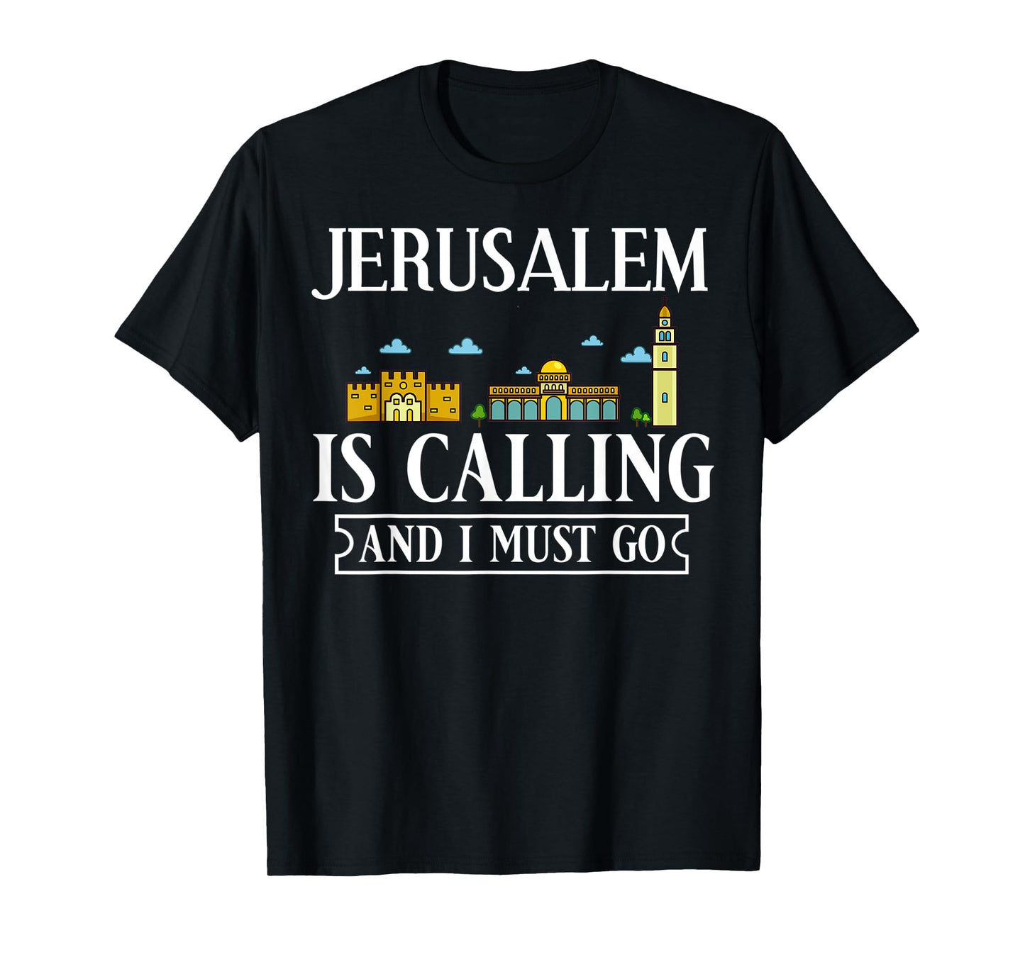 Jerusalem Israel City Skyline Map Travel T-Shirt