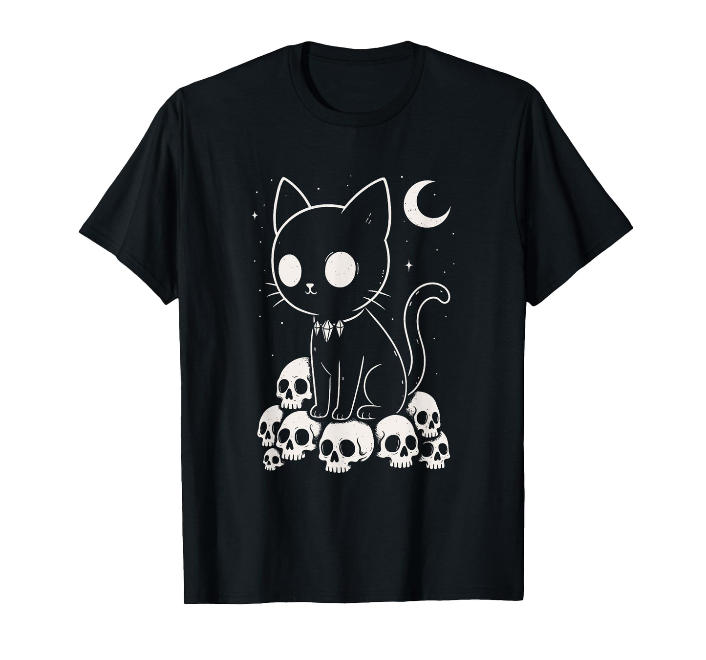 Cat Skulls Creepy Cute Kitty Goth Black Alt Alternative T-Shirt