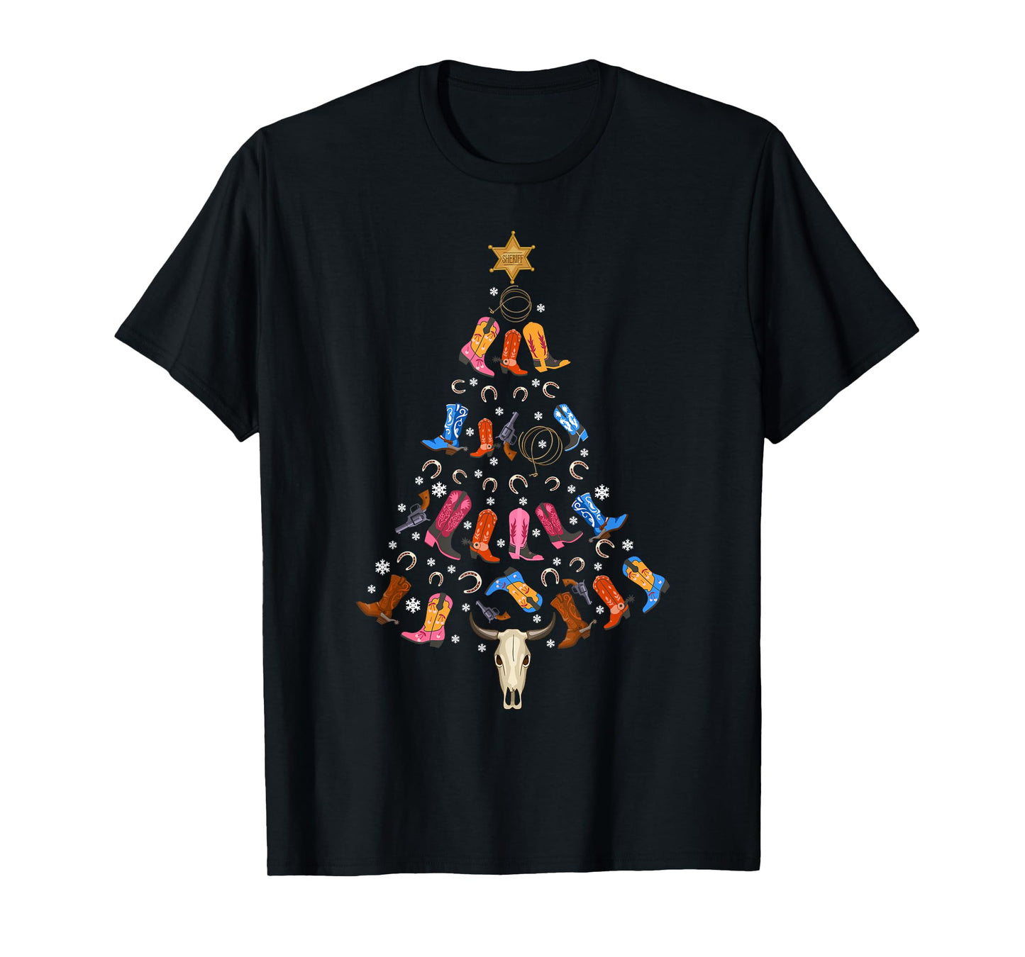 Funny Cowboy Gift Men Women Kids Ugly Christmas Cowboy T-Shirt