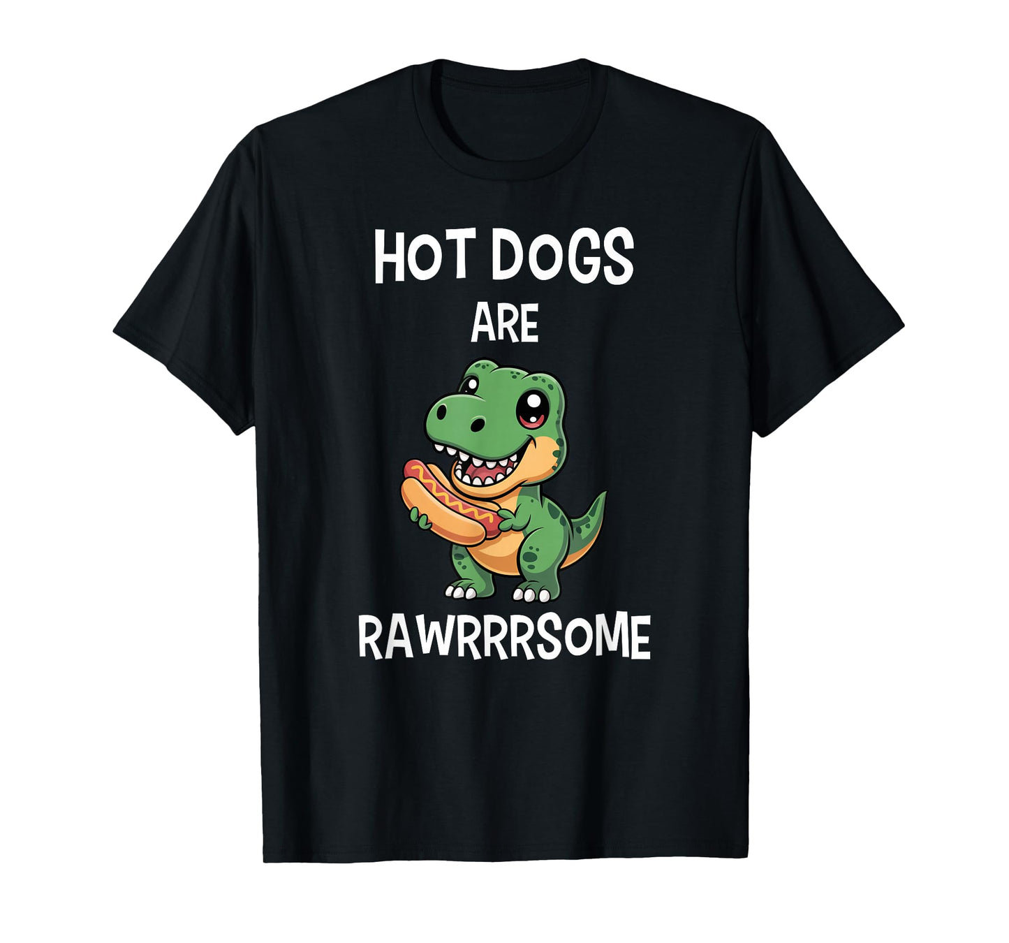 Dinosaur T Rex Hot Dog Shirt Funny Hot Dogs are Rawrrrsome T-Shirt
