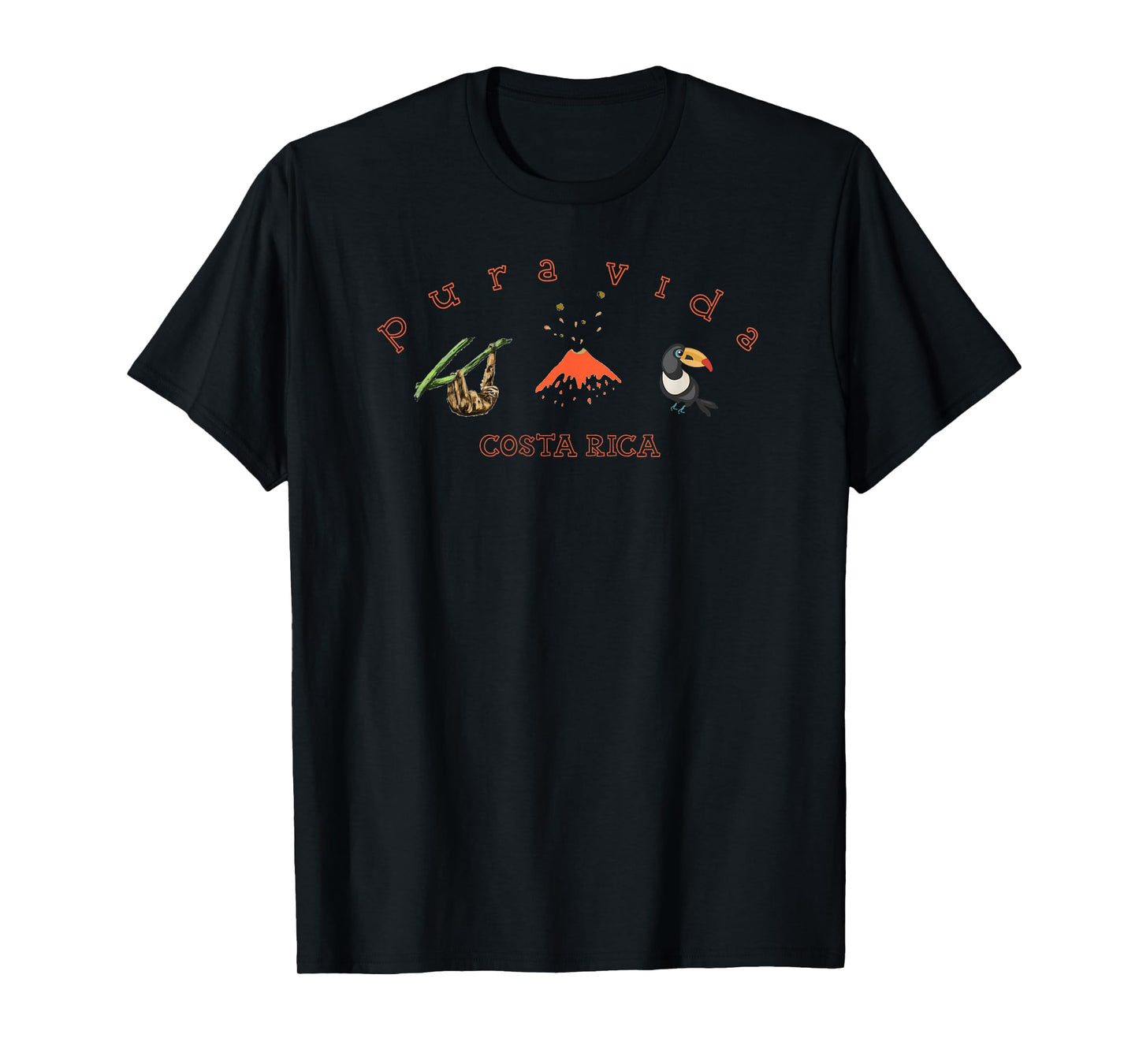 Costa Rica Sloth Volcano Toucan Souvenir T-Shirt