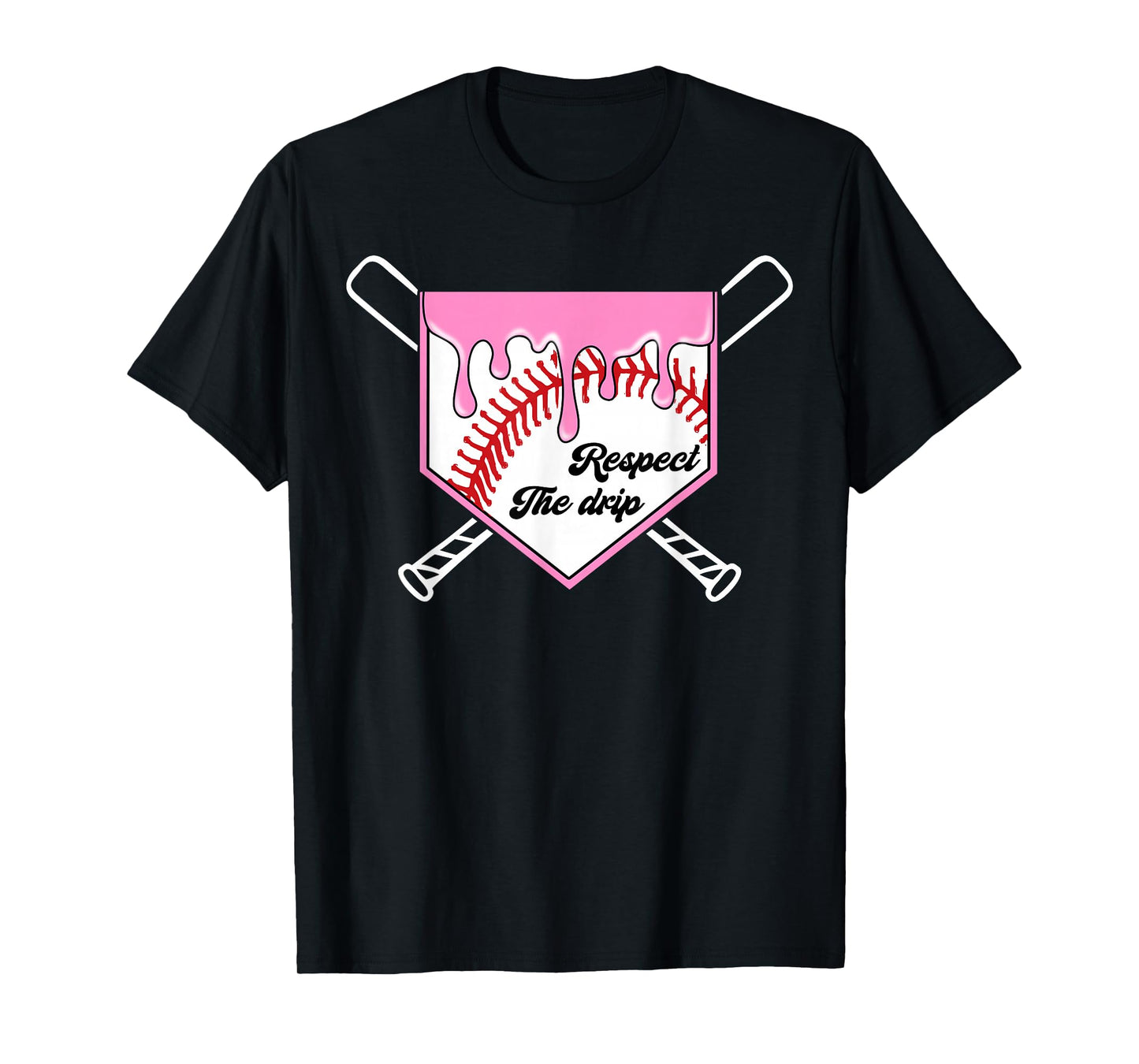 Baseball Drip Boys Home Plate Ice Cream Respect The Drip T-Shirt