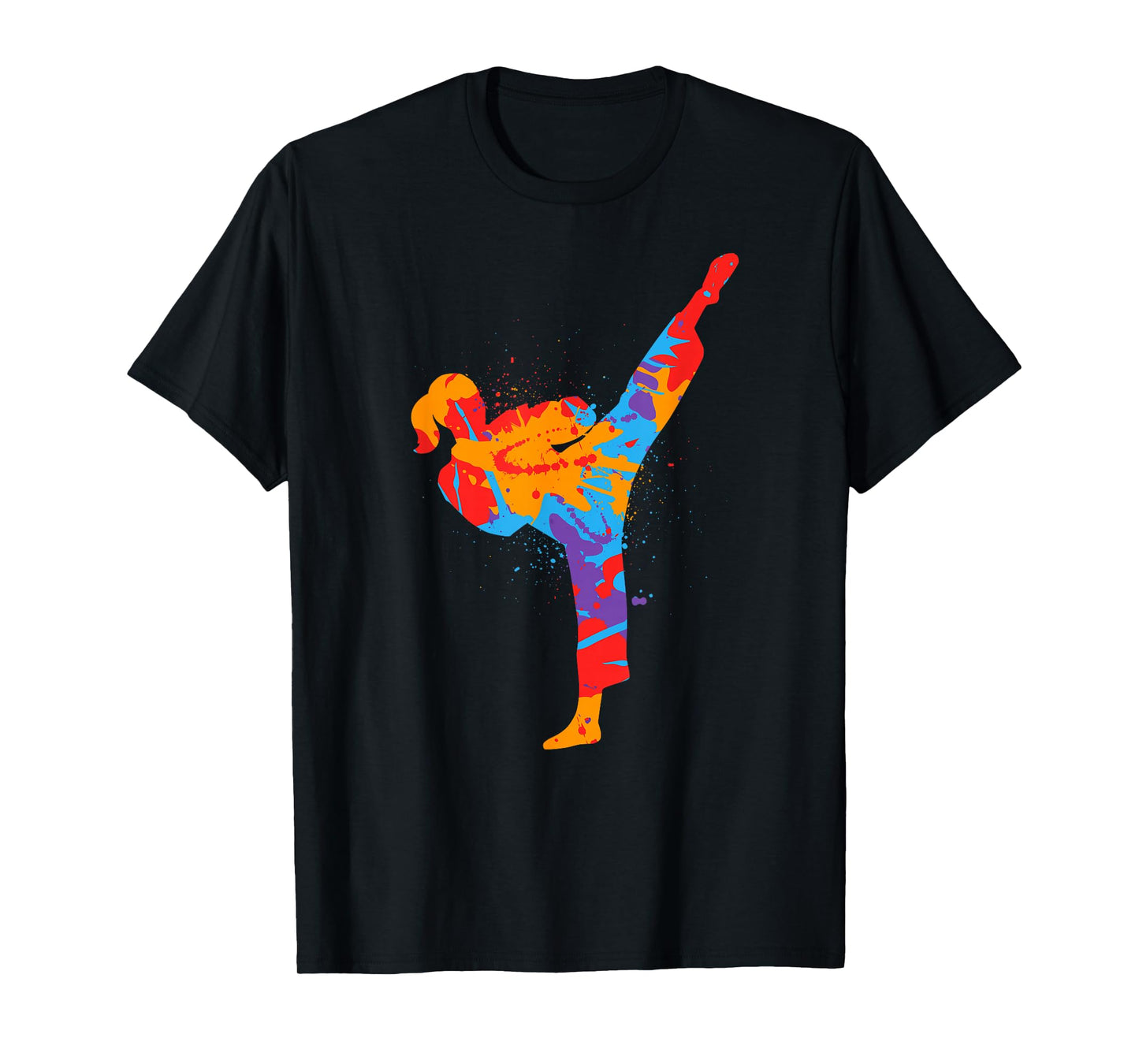 Karate Girl Colorful Martial Arts Kids Women Girls Taekwondo T-Shirt