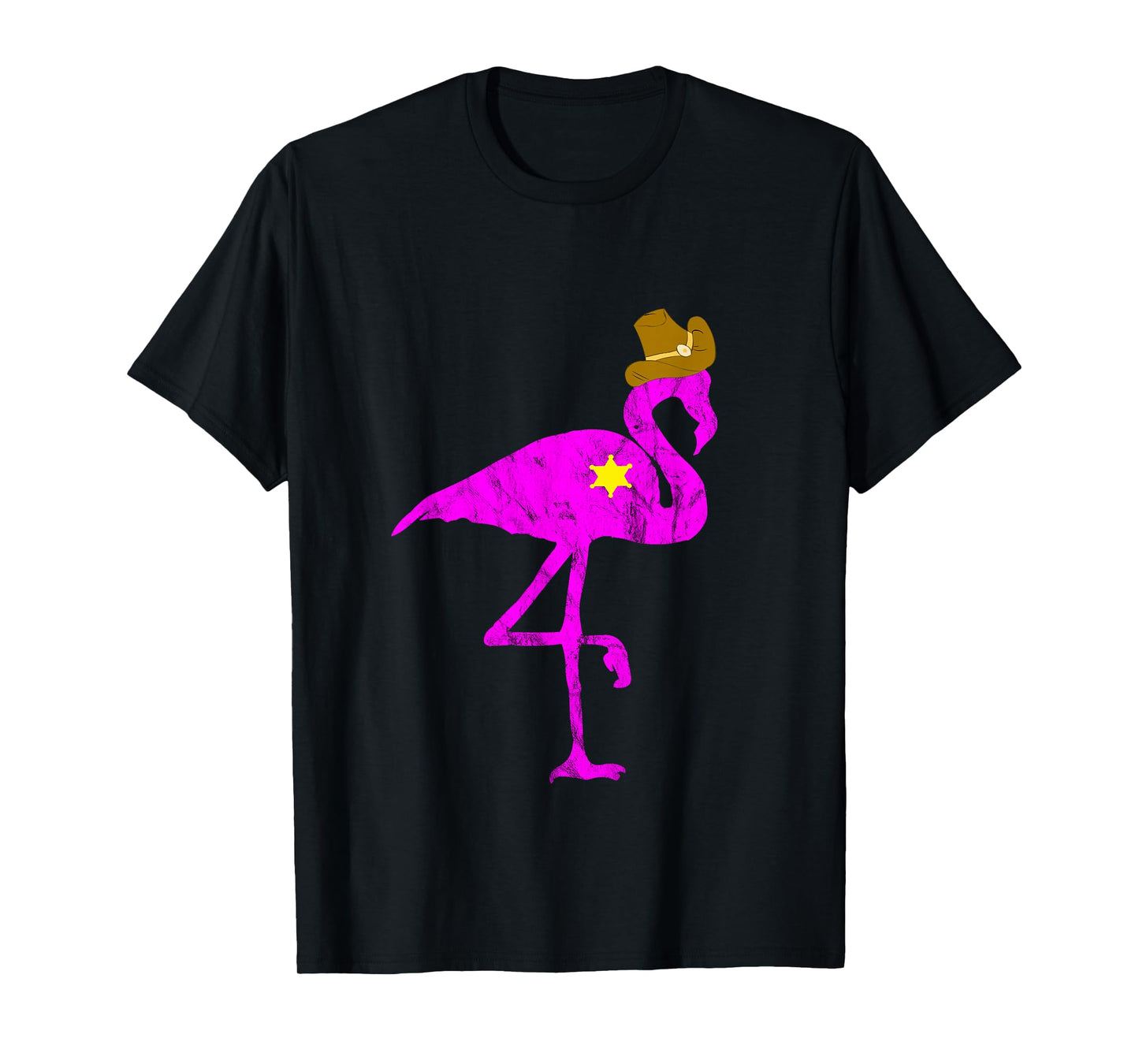 Cowboy Flamingo Exotic Bird Flamazing Sheriff Rancher TShirt T-Shirt