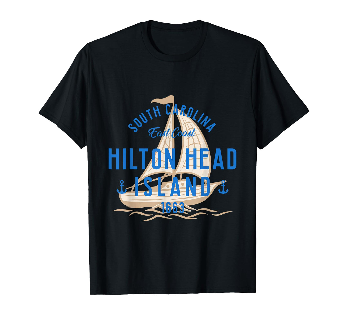 Vintage Sailboat Hilton Head South Carolina Marine Retro T-Shirt