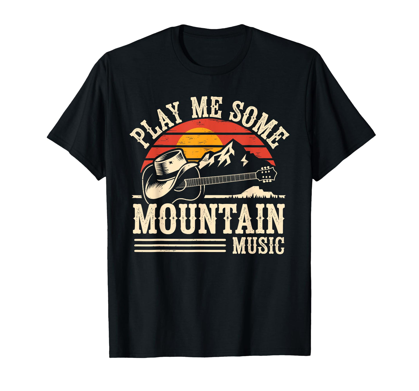 Play Me Some Mountain Music Retro Country Western T-Shirt