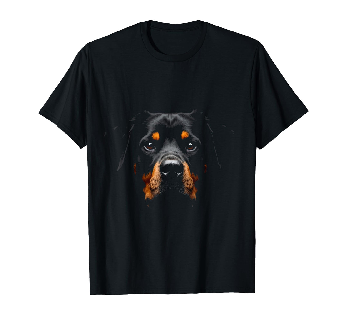 Black Rottweiler Dog Rottie Face T-Shirt