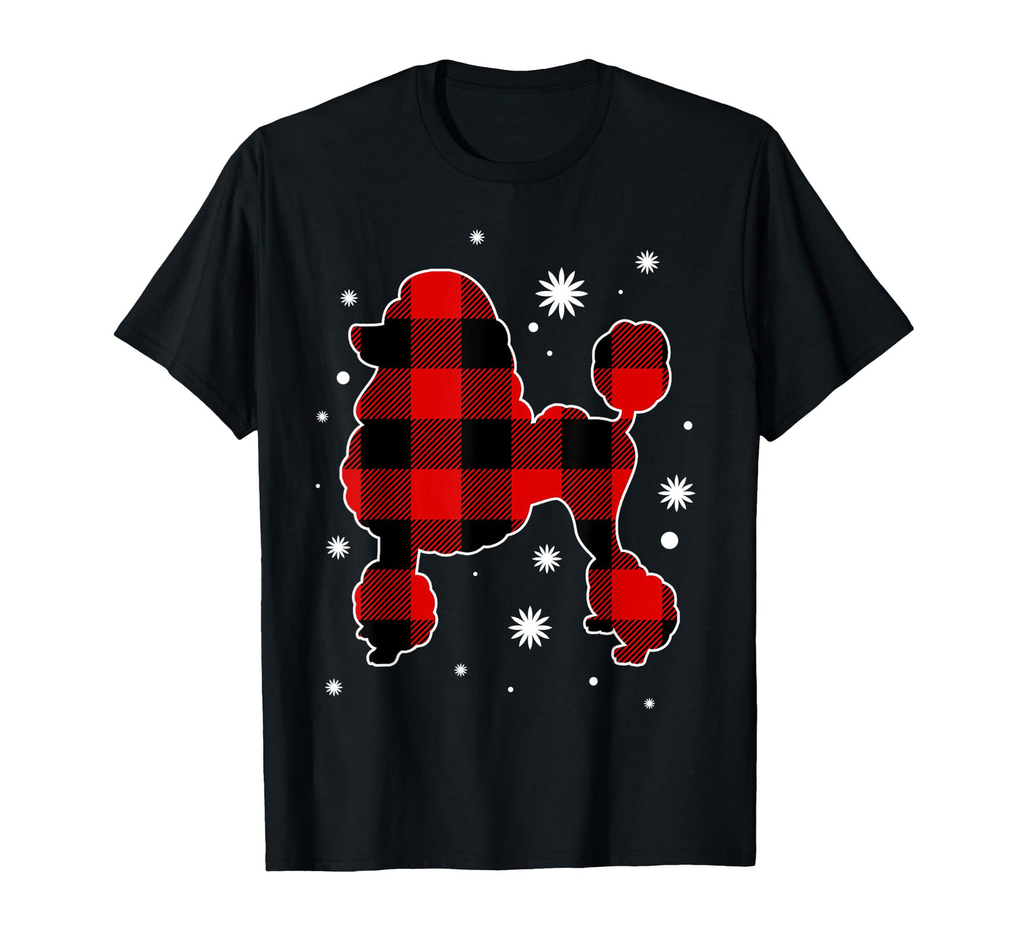 Poodle Christmas Pajama Dog Buffalo Plaid Xmas T-Shirt for Men Women Kids