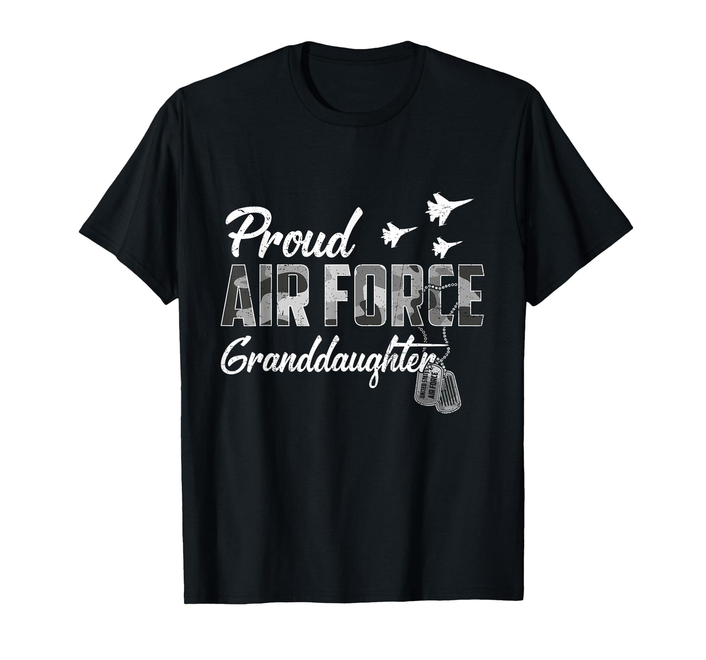 Proud US Air Force Granddaughter Camouflage Family Matching T-Shirt