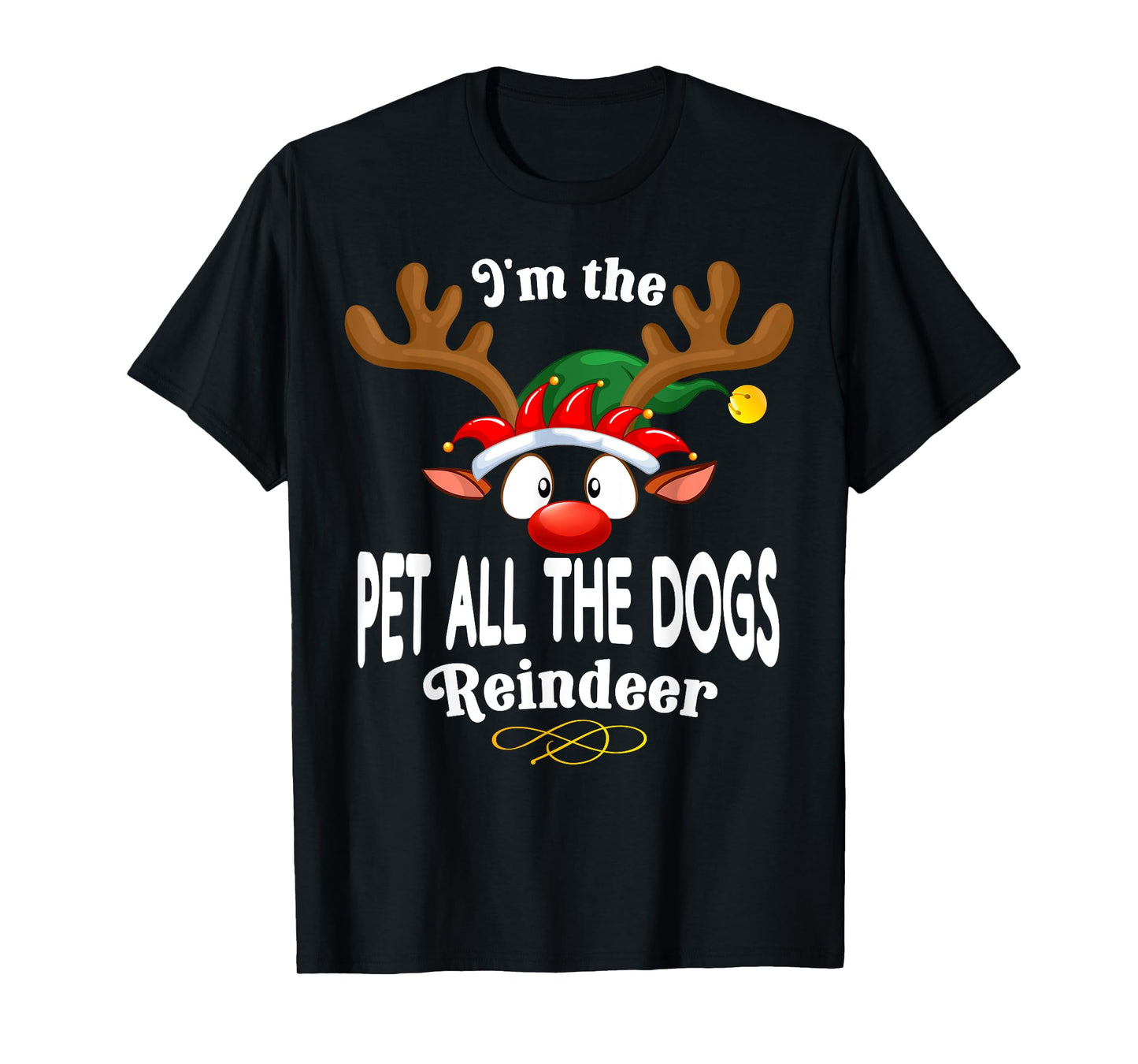 Christmas PJS Pet all the dogs XMas Reindeer Matching T-Shirt