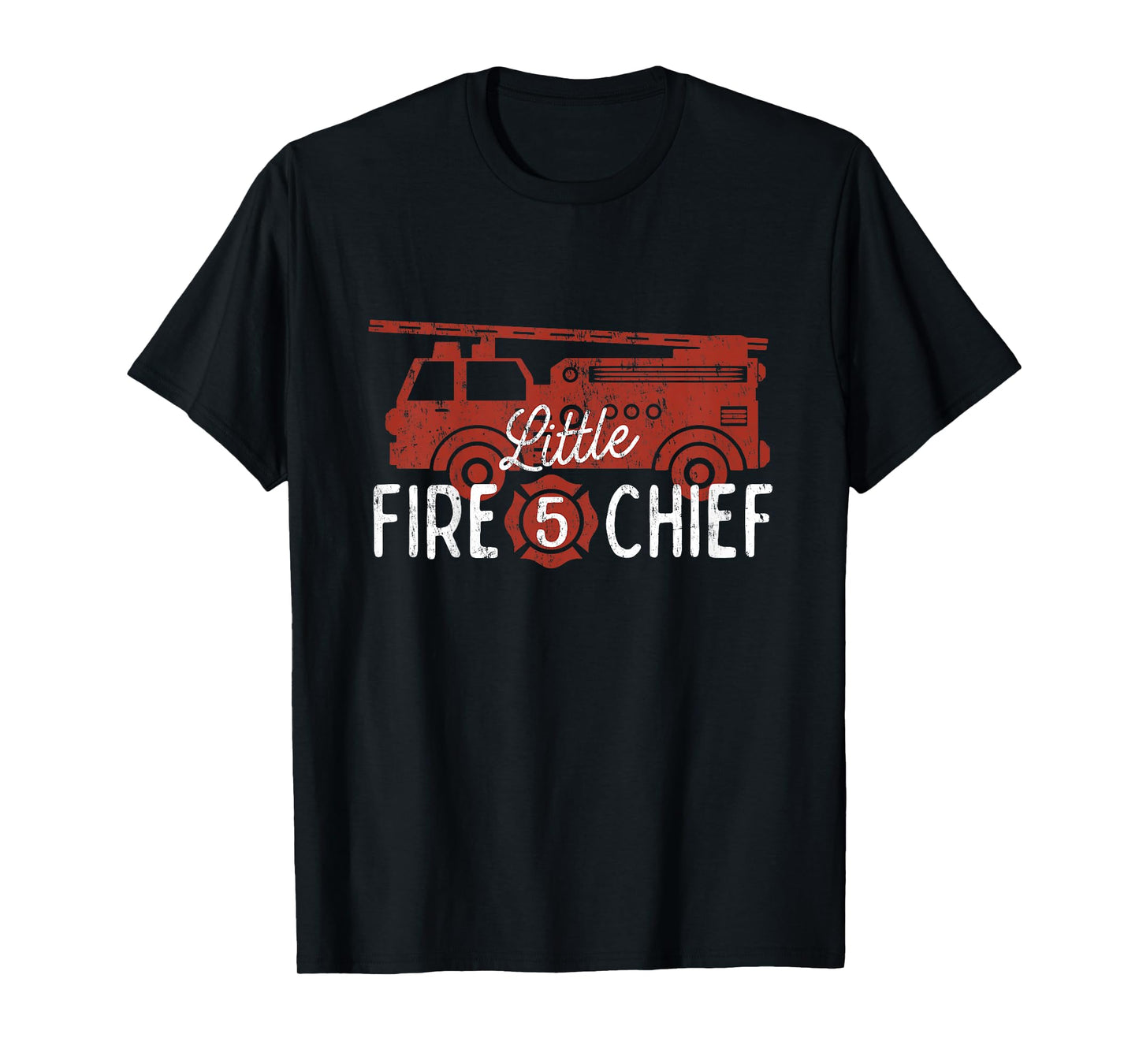 Kids 5th Birthday Firetruck Shirt, Boys 5 Year Old Fireman Party T-Shirt