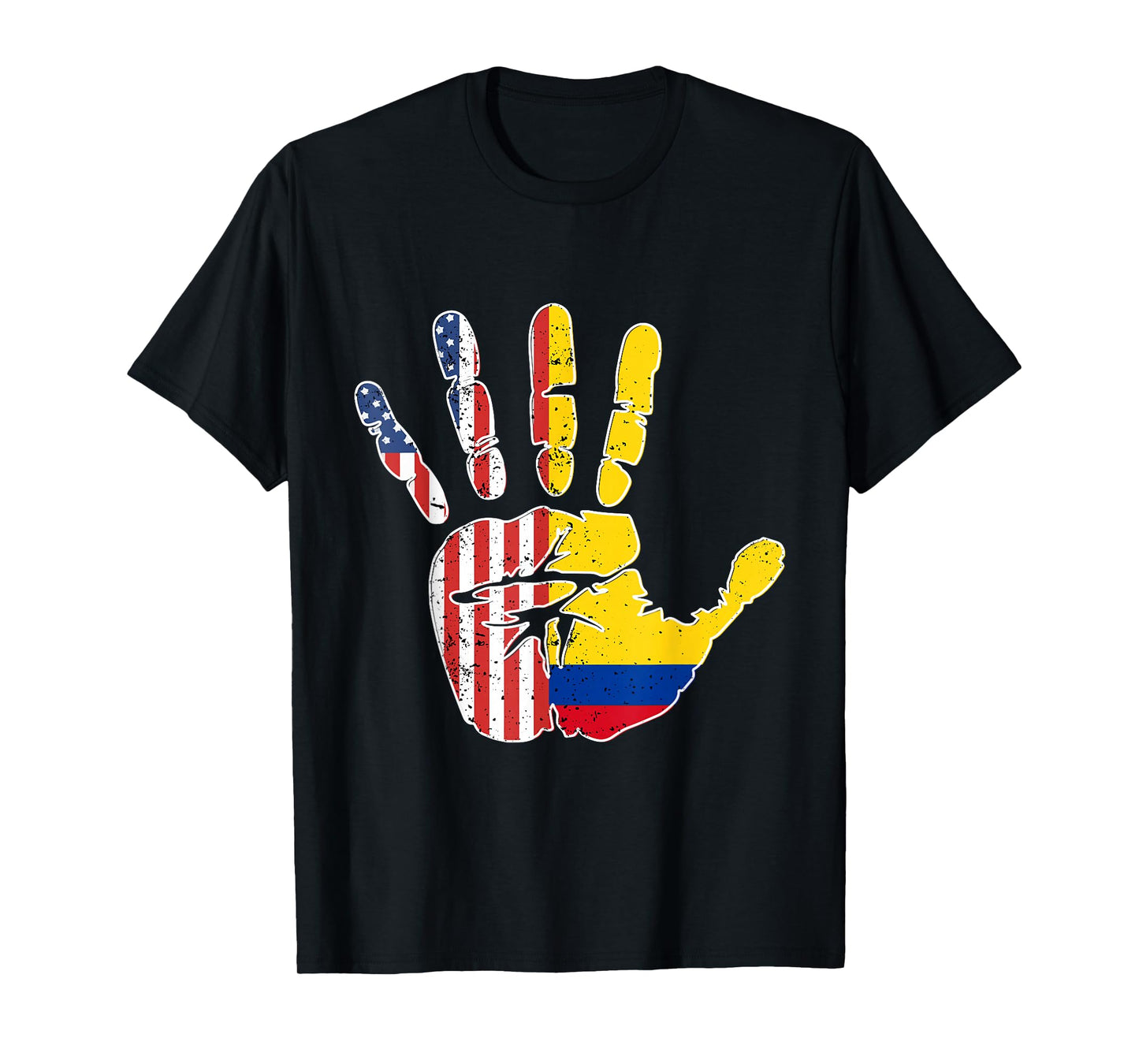 US Colombia Handprint Flag Proud Colombian American Heritage T-Shirt