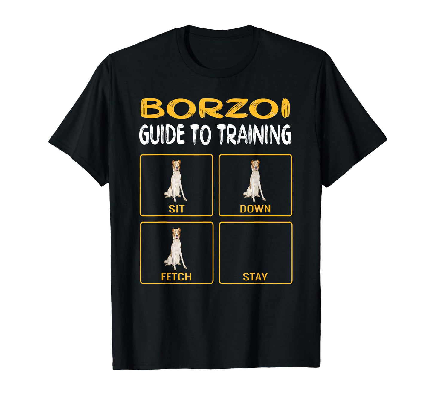 Funny Borzoi Guide To Training Dog Obedience T-Shirt