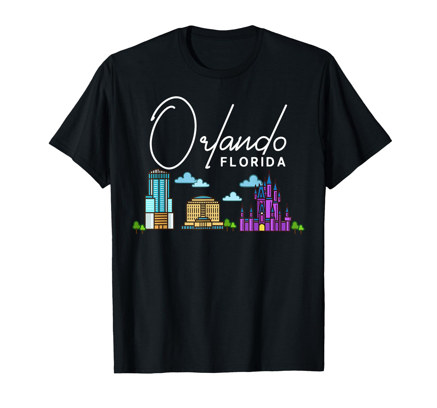 Orlando Florida City Skyline Map Travel T-Shirt