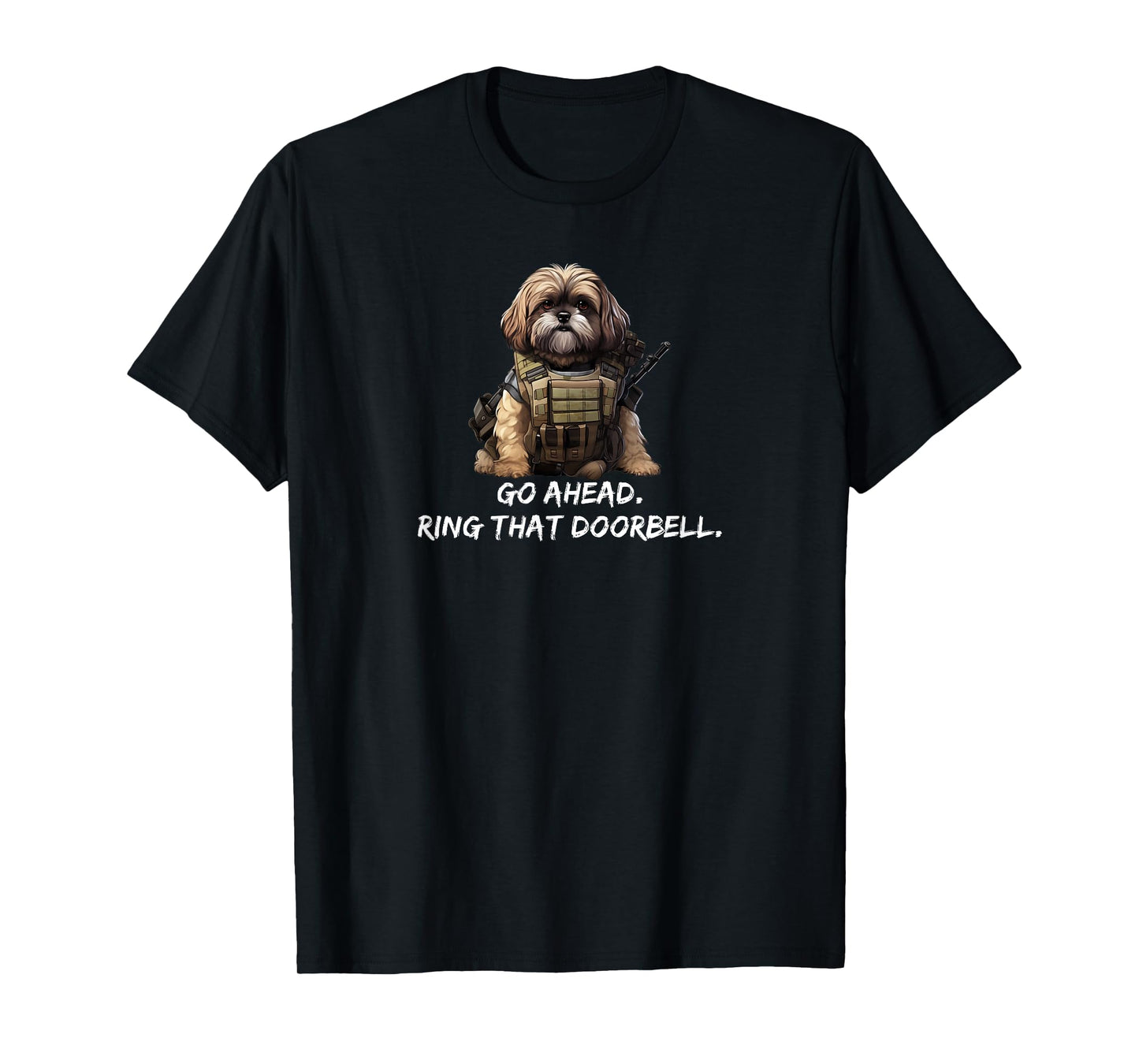 Funny Shih Tzu Dog Dad Shirt Ring That Doorbell Funny Dog T-Shirt