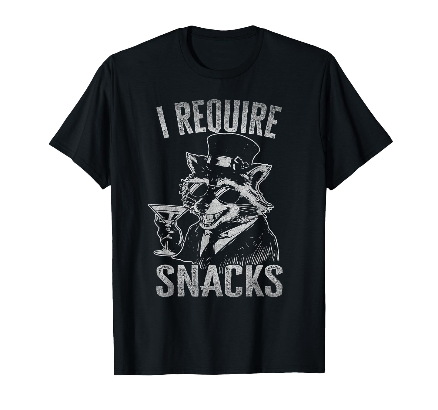 Funny Raccoon Lovers Vintage Raccoon I Require Snacks T-Shirt