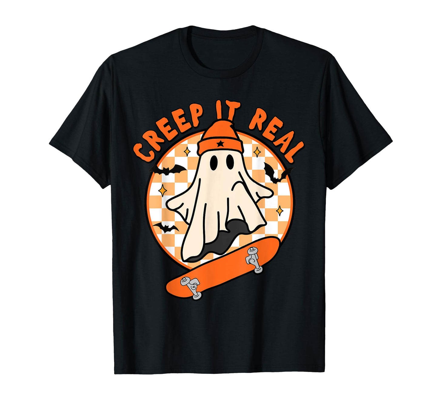Creep It Real Ghost Boy Fall Season Vintage Retro Halloween T-Shirt