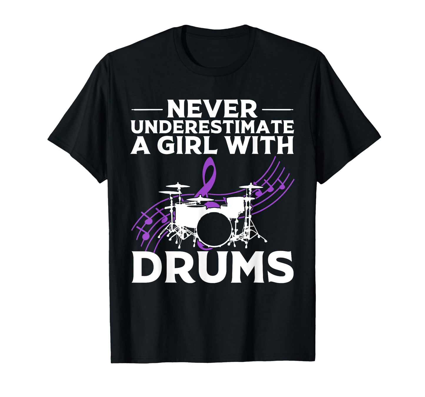 Funny Girl Drummer Gift For Women Cool Rock And Roll Lady T-Shirt