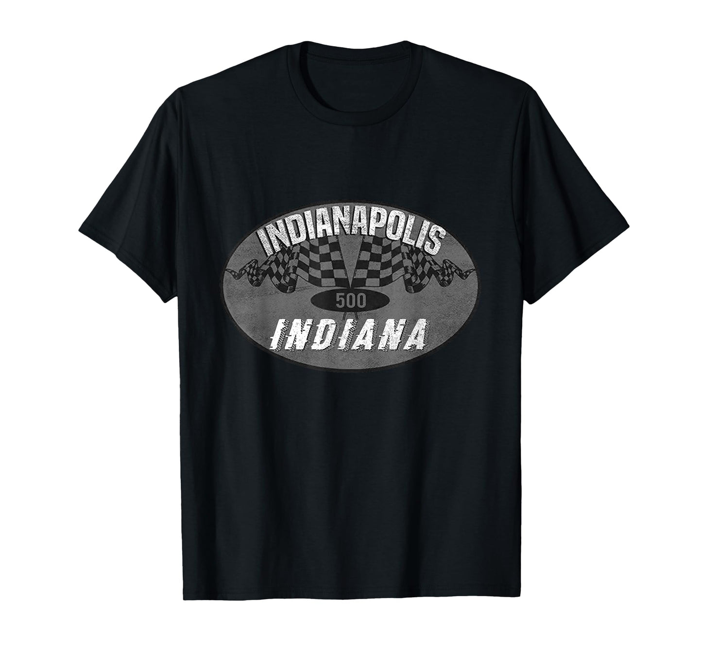 Indianapolis Indiana Racing Checkered Flag Race Car Vintage T-Shirt