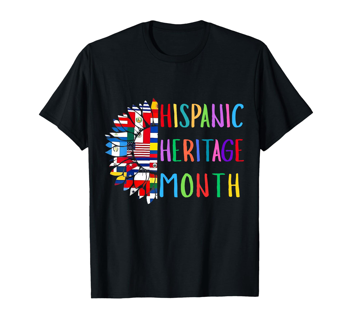 Sunflower Latino Countries Flags Hispanic Heritage Month T-Shirt