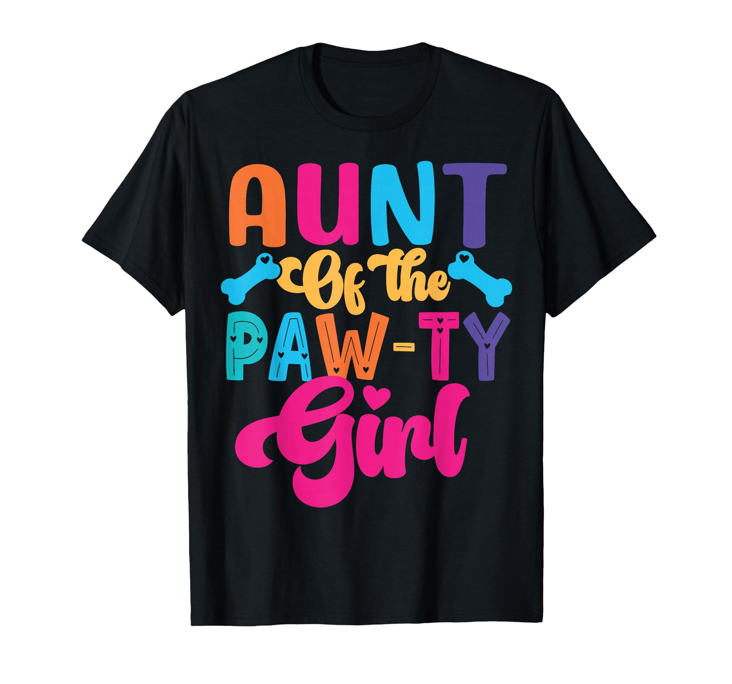 Aunt Of The Birthday Girl Dog Paw Family Matching Party T-Shirt