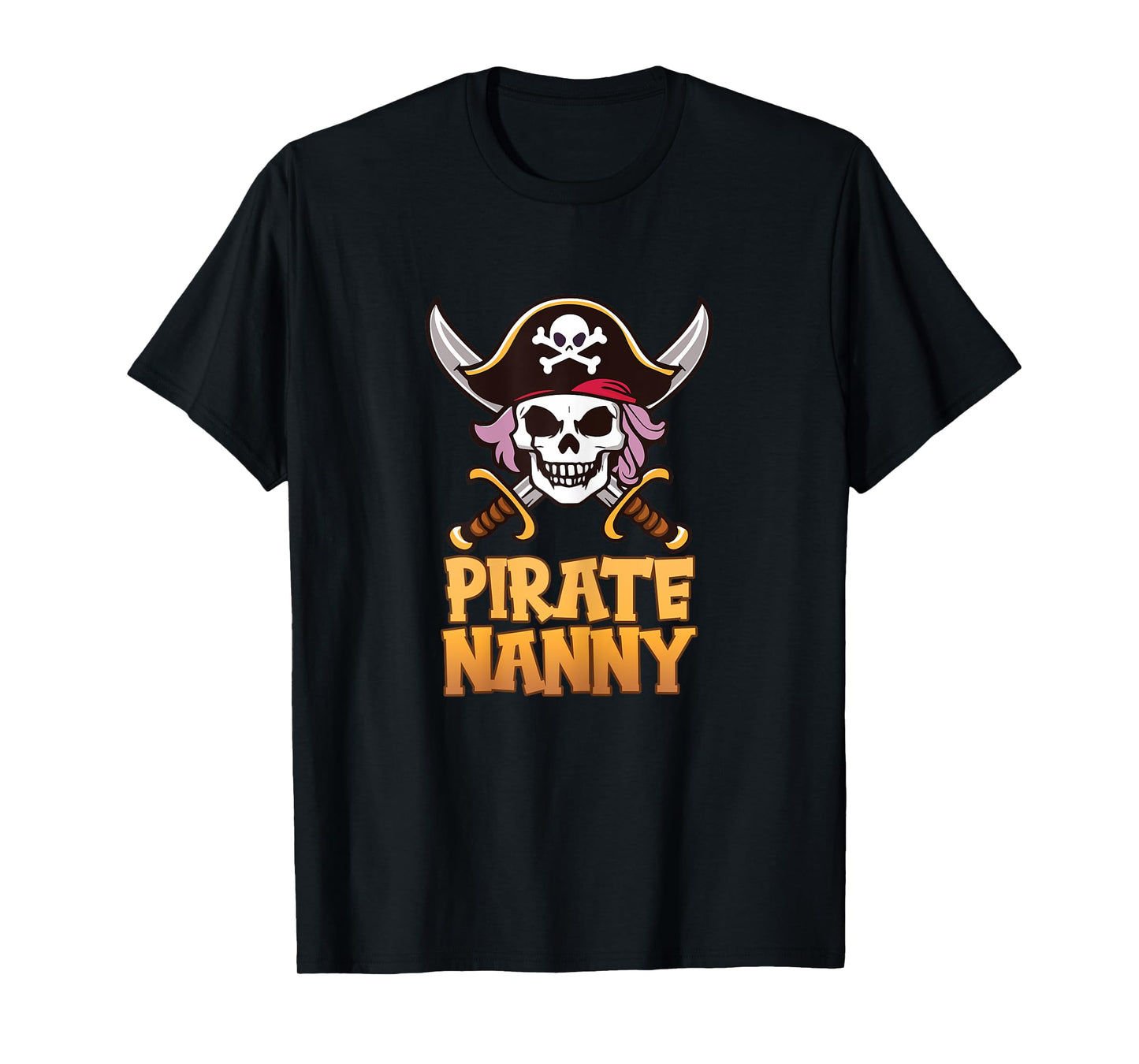 Pirate Nanny Funny Captain Matching Halloween Costume T-Shirt