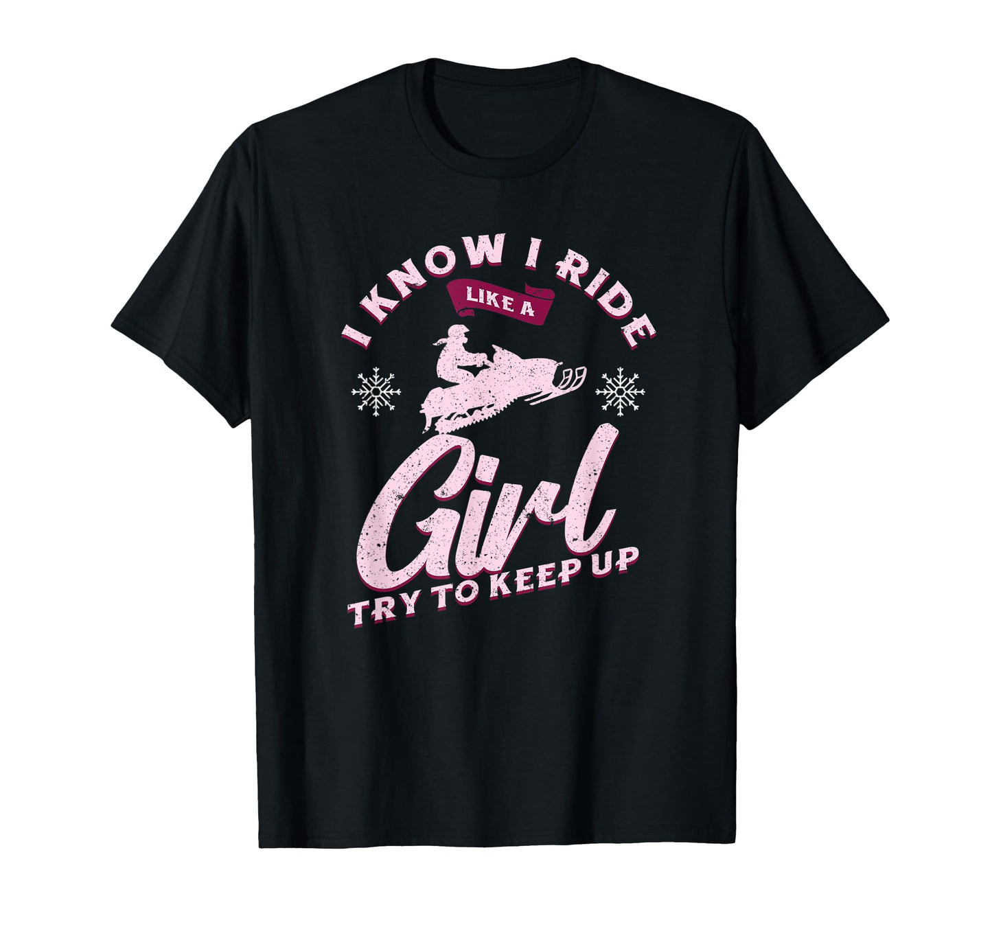 Snowmobile Ride Like A Girl Women's Winter Sports Motor Sled T-Shirt