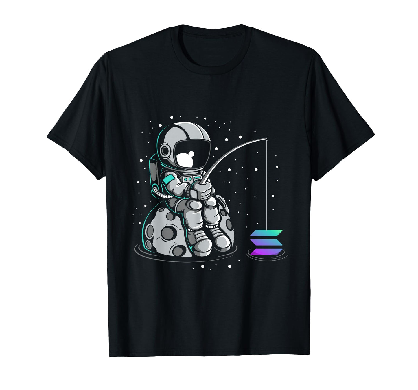 Solana Fishing Crypto Bullrun SOL Token Rich Millionaire T-Shirt