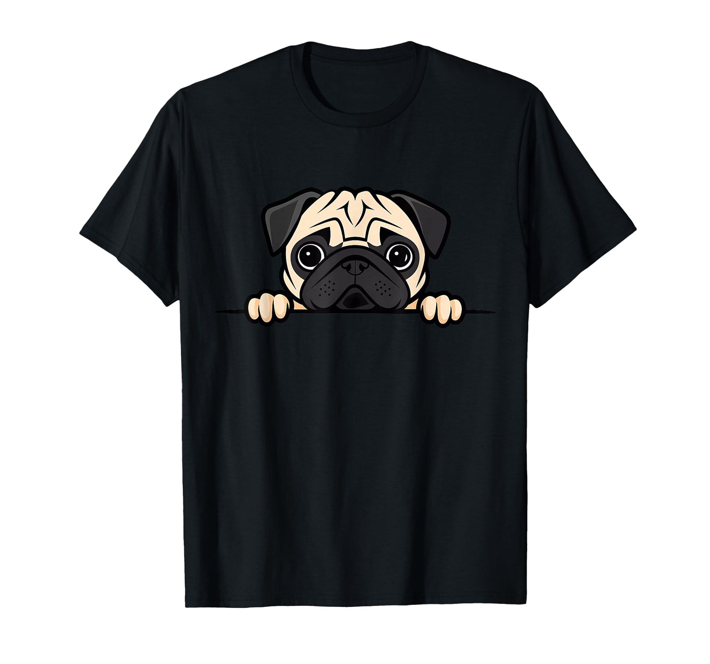 Cute Pug Funny Peeking Pocket Puppy Dog Lover Men Women Kids T-Shirt