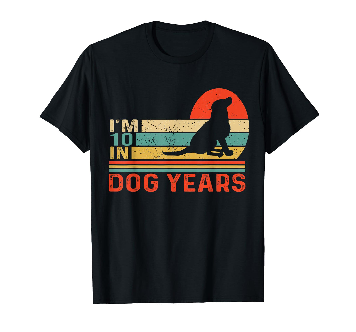 I'm 10 In Dog Years Vintage 70th Birthday Funny 70 Years Old T-Shirt