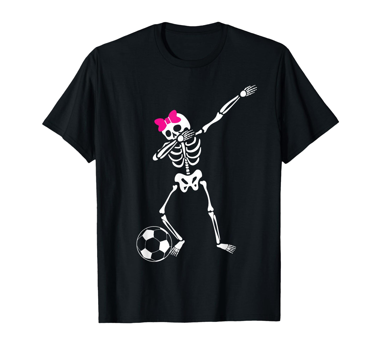 Dabbing Skeleton Girl Soccer Halloween T-Shirt