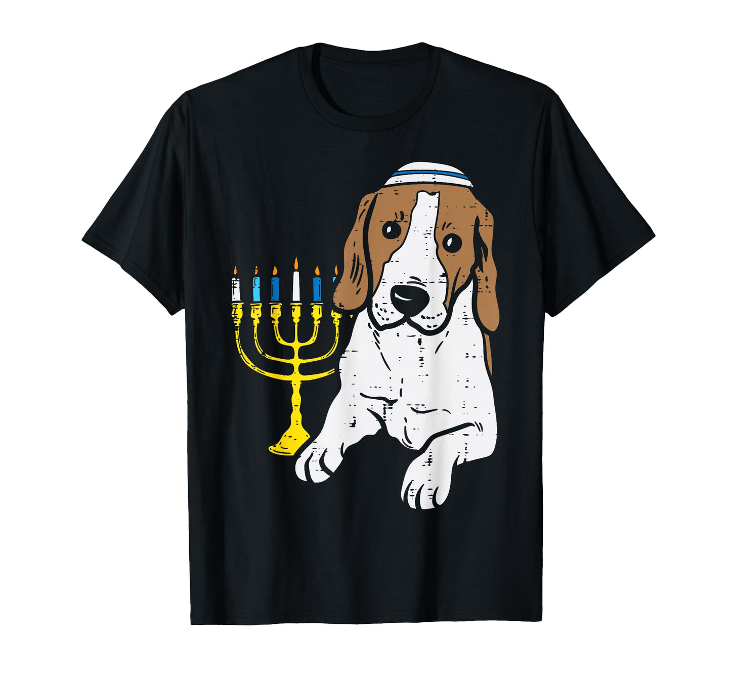 Jewish Beagle Dog Menorah Hanukkah Pajamas Chanukah PJs T-Shirt