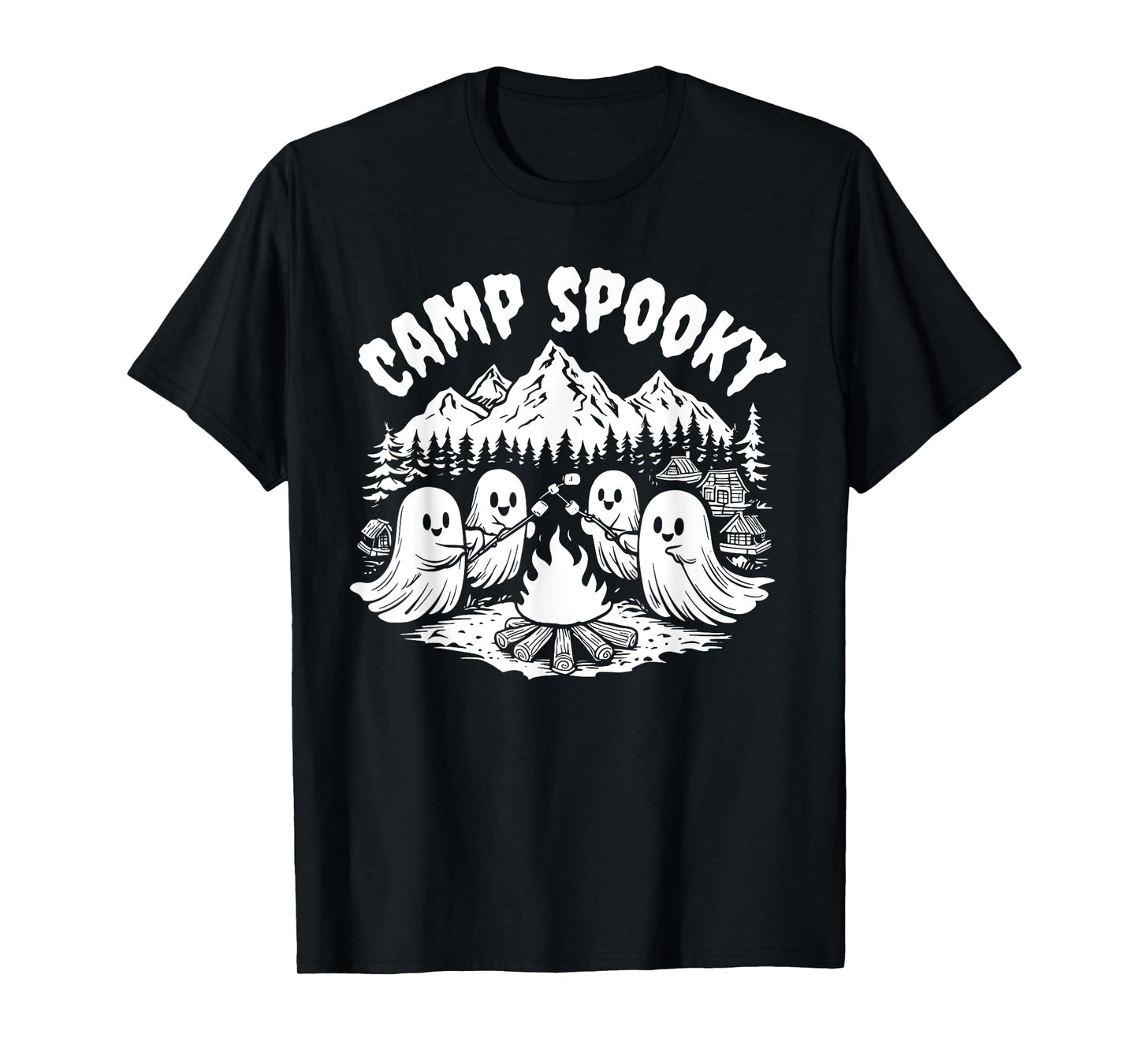 Funny Camping Ghost Camp Spooky Summerween Halloween T-Shirt