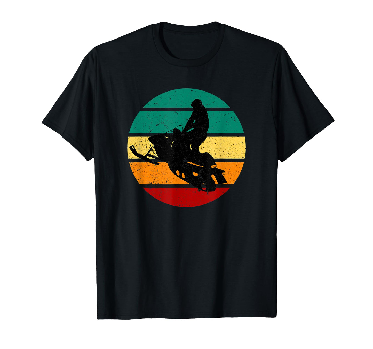 Snowmobile Vintage Motor Sled & Sunset Winter Sports Alpine T-Shirt