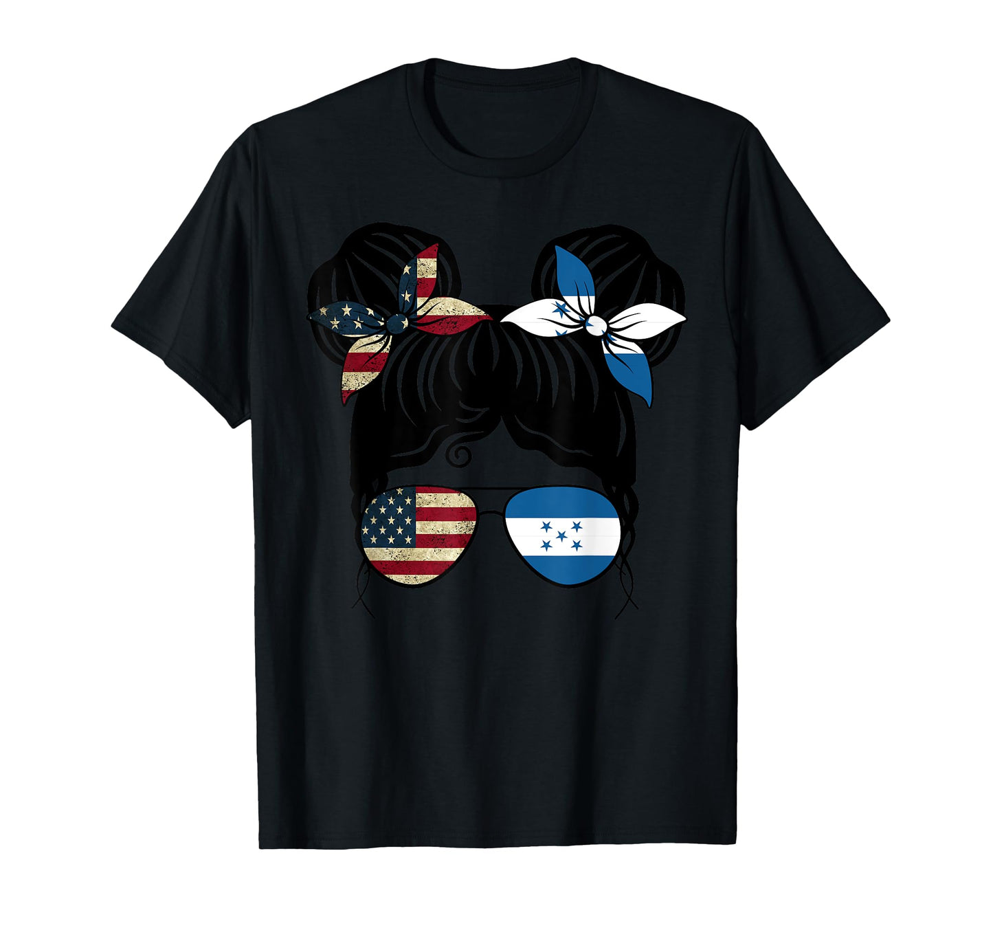 Half American Half Honduran Girl USA Honduras Flag Kids T-Shirt